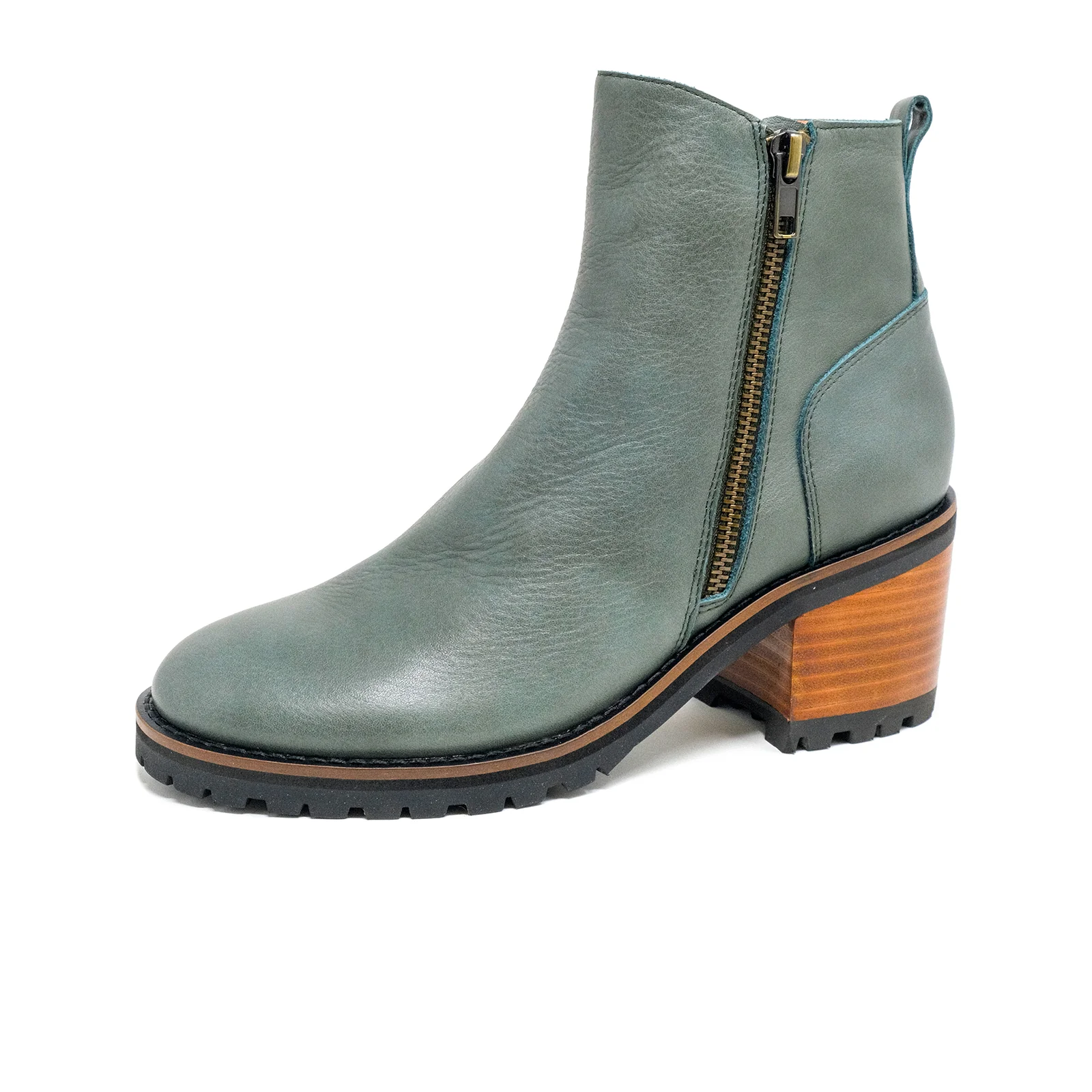 Django & Juliette Birdi Mid Boot (Women) - Dark Olive/Brown Leather - Image 2