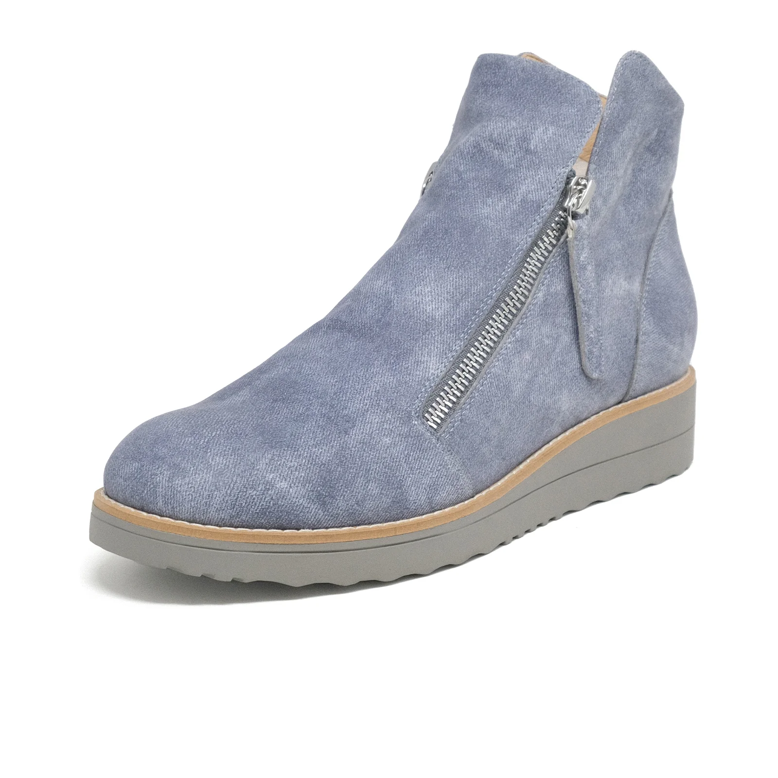 Django & Juliette Ohmy Ankle Boot (Women) - Washed Denim/Mix Leather - Image 2