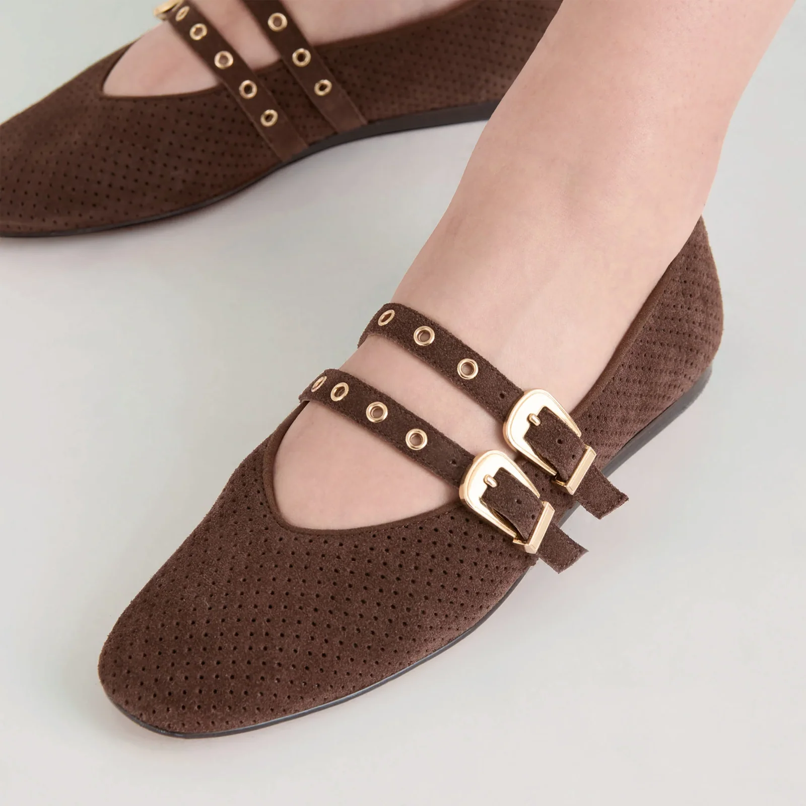 Dolce Vita Baylee Grommet Flat (Women) - Dark Brown - Image 11