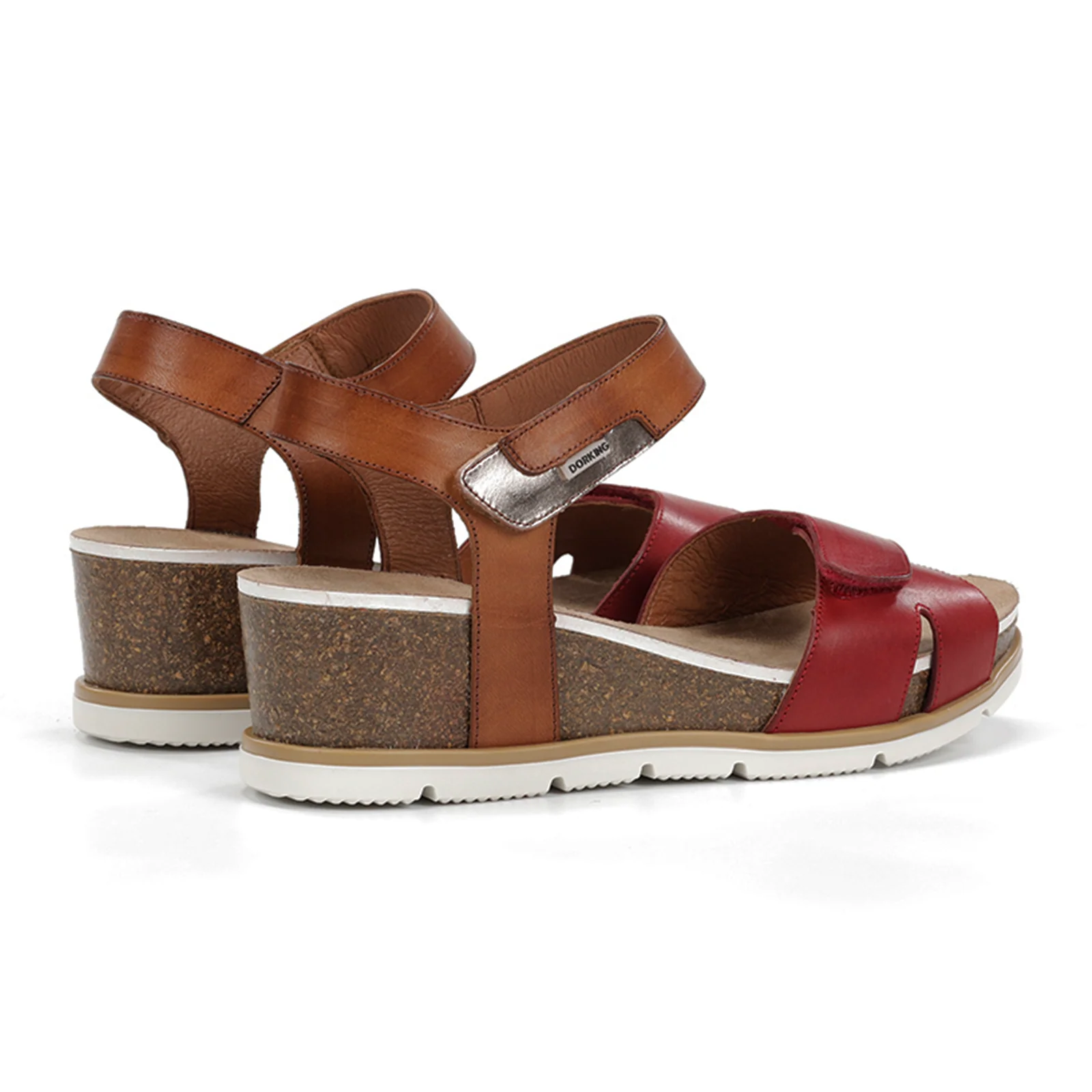 Dorking Gold D9512 Wedge Sandal (Women) - Texas/Lamina Carmin/Cuero - Image 3