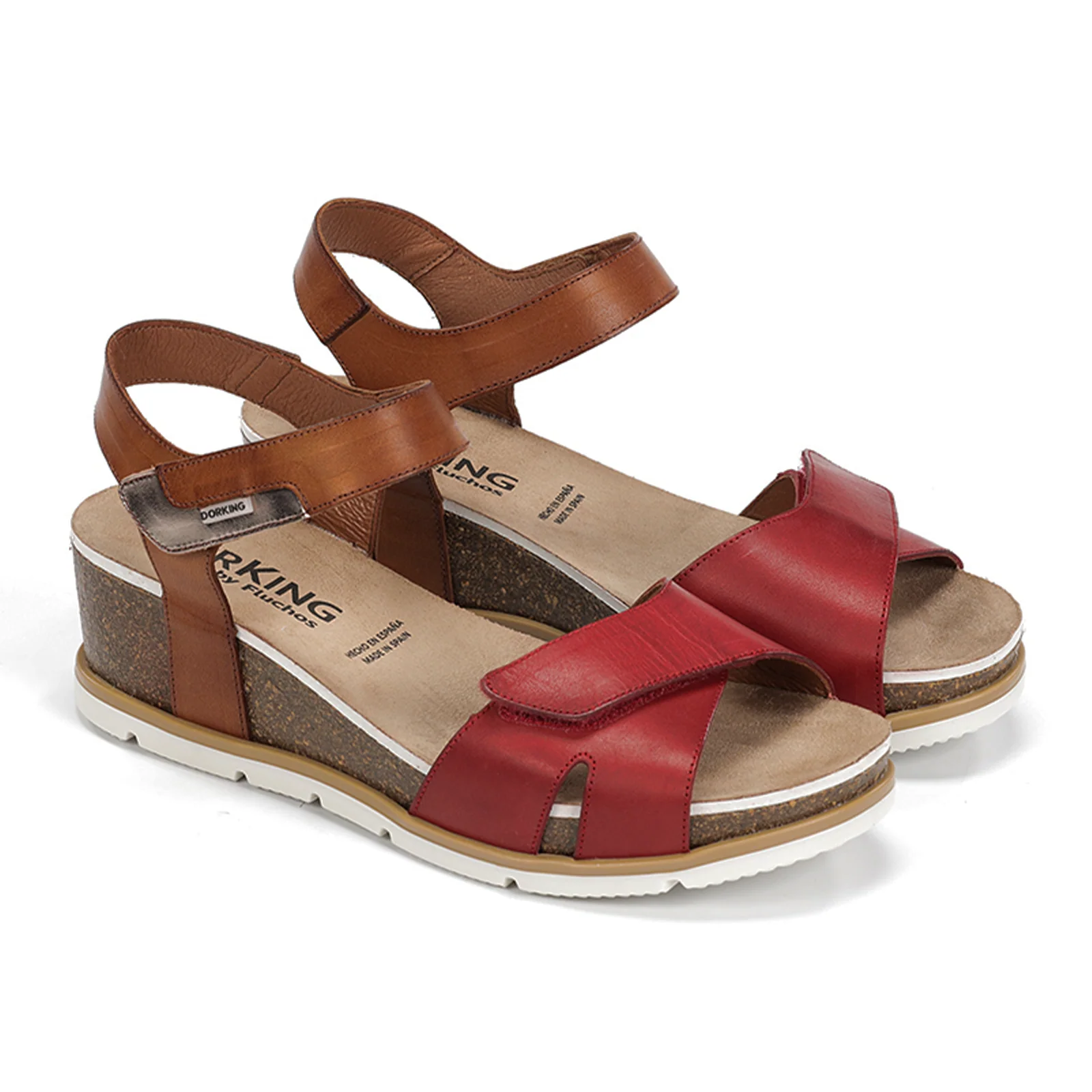 Dorking Gold D9512 Wedge Sandal (Women) - Texas/Lamina Carmin/Cuero - Image 4