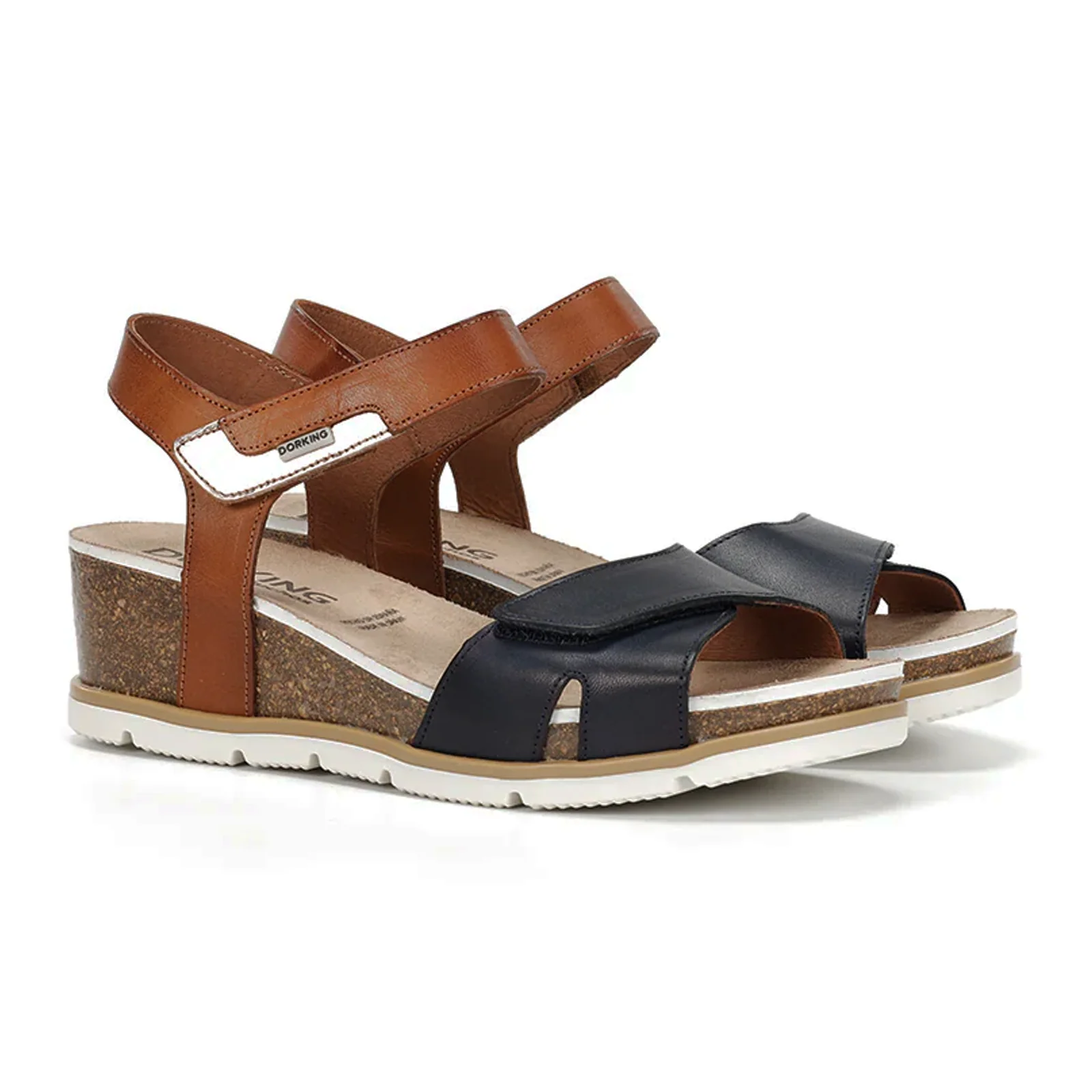 Dorking Gold D9512 Wedge Sandal (Women) - Texas/Lamina Marino/Cuero - Image 3