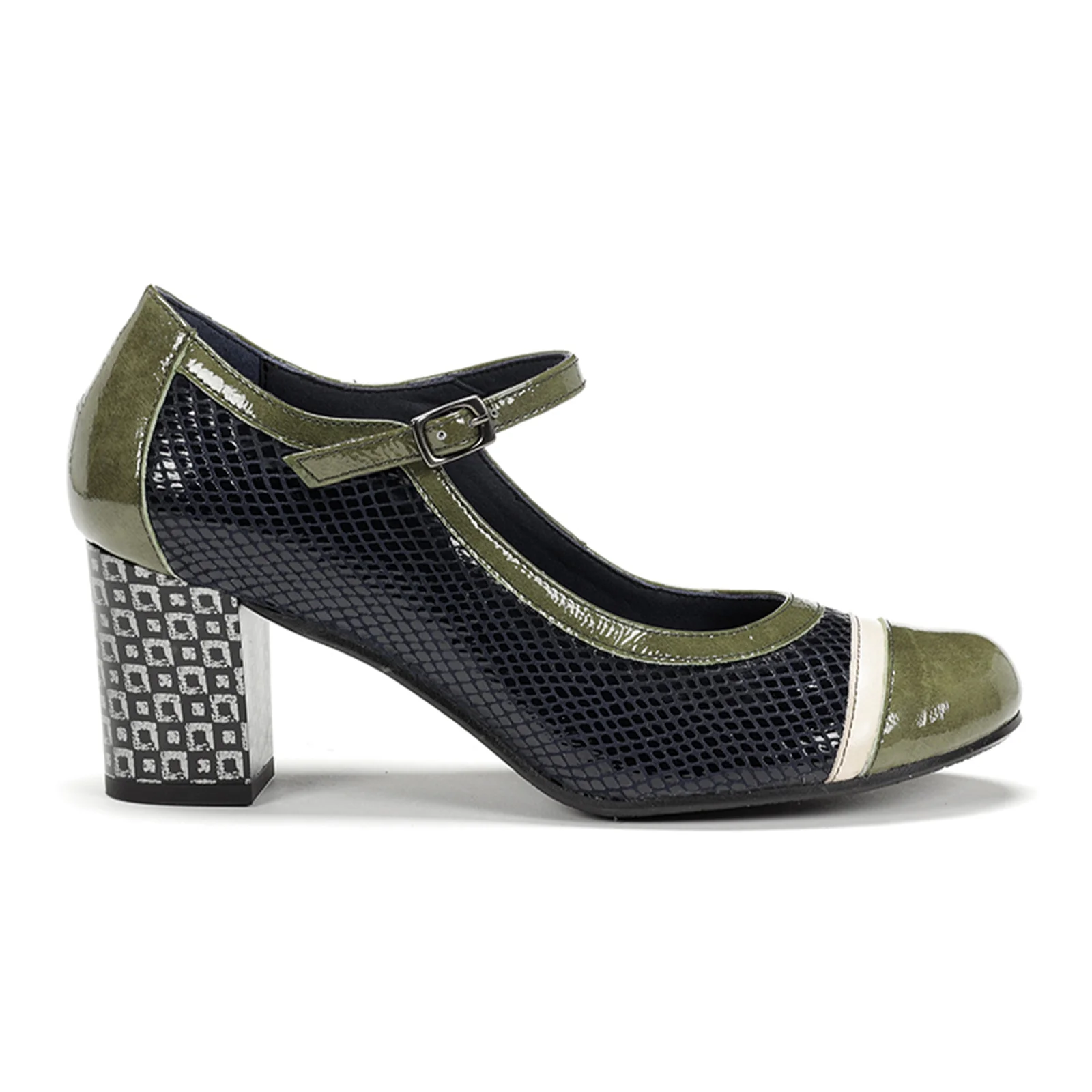 Dorking Rodin D8669 Heeled Mary Jane (Women) - Campbel/Suga Navy/Herb