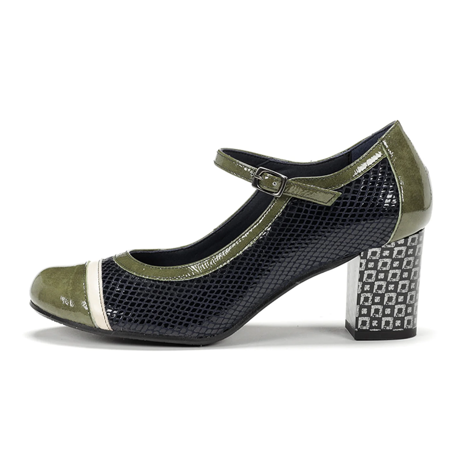 Dorking Rodin D8669 Heeled Mary Jane (Women) - Campbel/Suga Navy/Herb - Image 2