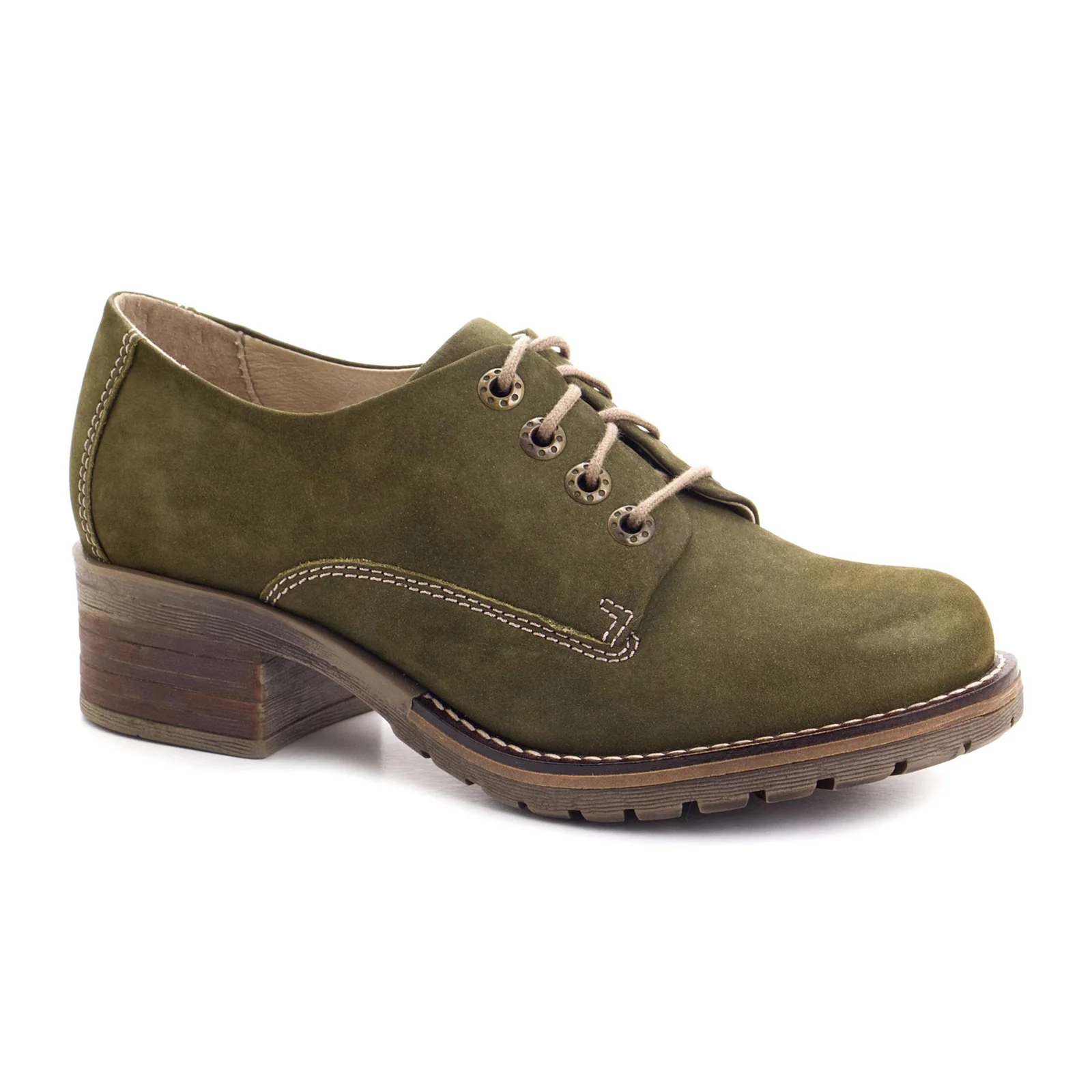 Dromedaris Kaley Heeled Lace Up (Women) - Olive - Image 3