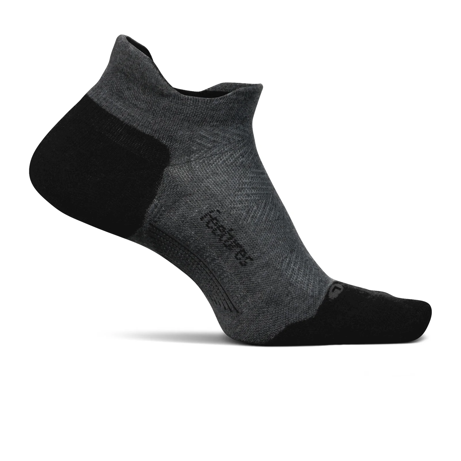Feetures Elite Max Cushion No Show Tab Sock (Unisex) - Gray