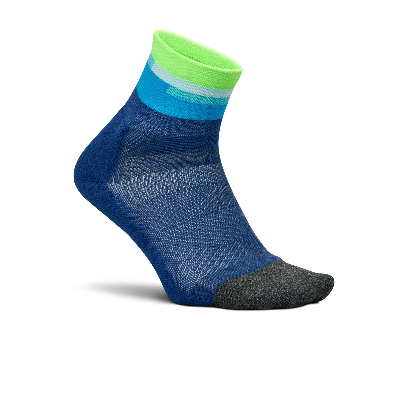Feetures Elite Light Cushion Quarter Sock (Unisex) - Surfboard Blue - Image 3
