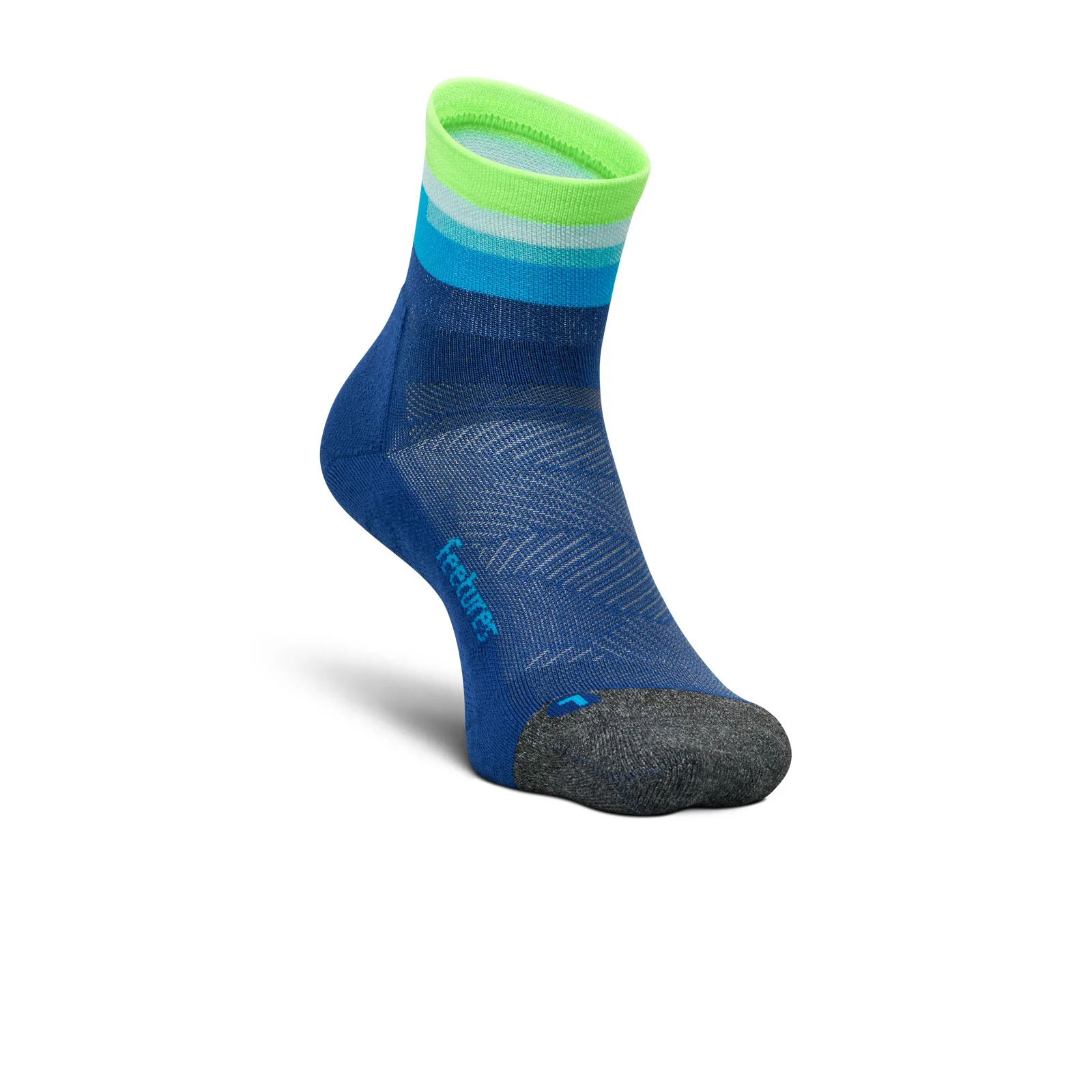 Feetures Elite Light Cushion Quarter Sock (Unisex) - Surfboard Blue - Image 4