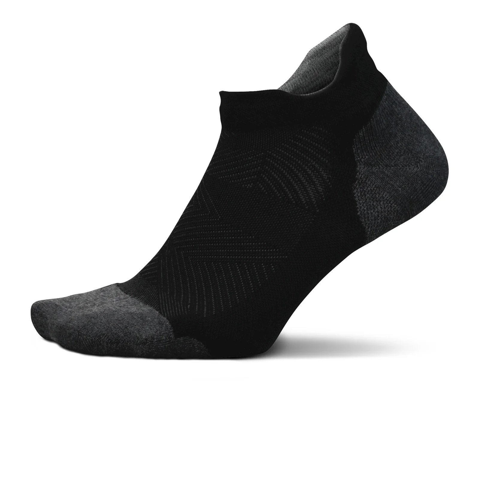 Feetures Elite Max Cushion No Show Tab Sock (Unisex) - Black - Image 2