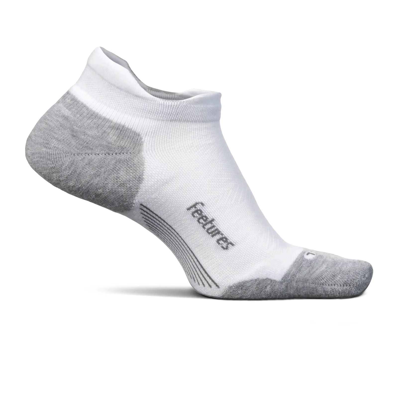 Feetures Elite Max Cushion No Show Tab Sock (Unisex) - White