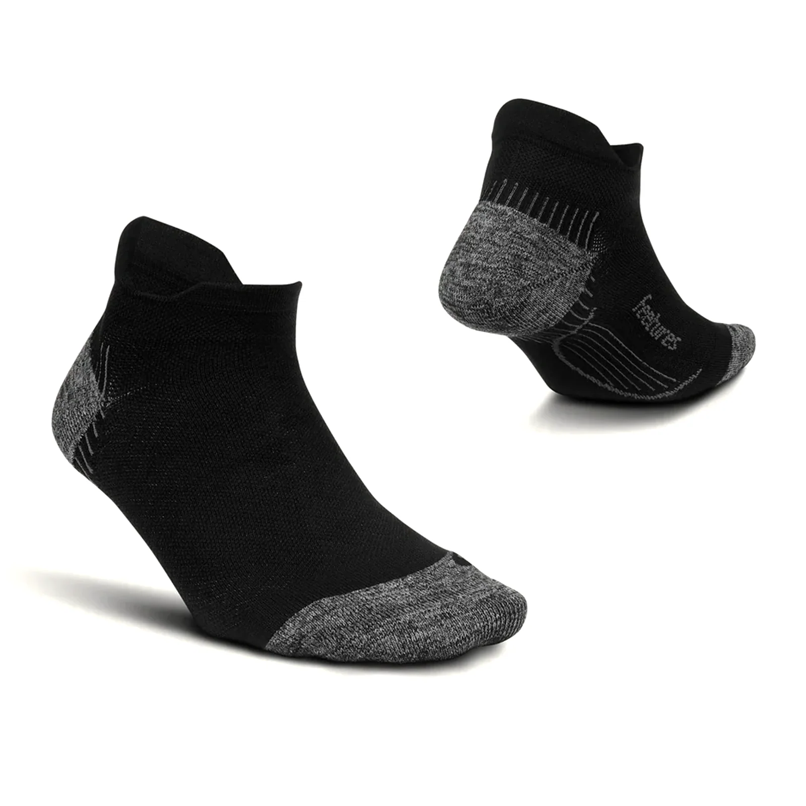 Feetures Plantar Fasciitis Relief Light Cushion No Show Tab Sock (Unisex) - Black - Image 3