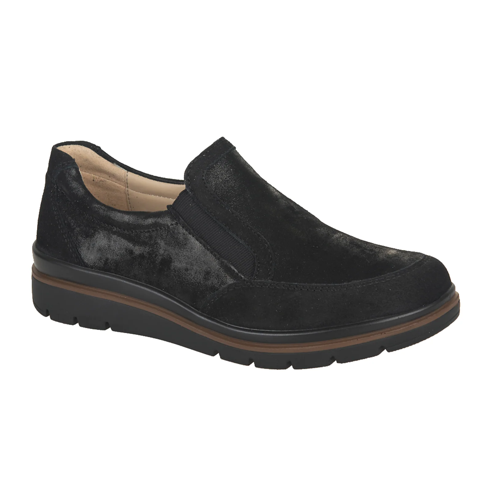 Fidelio Namir Slip On (Women) - Black Lisa Nubuck