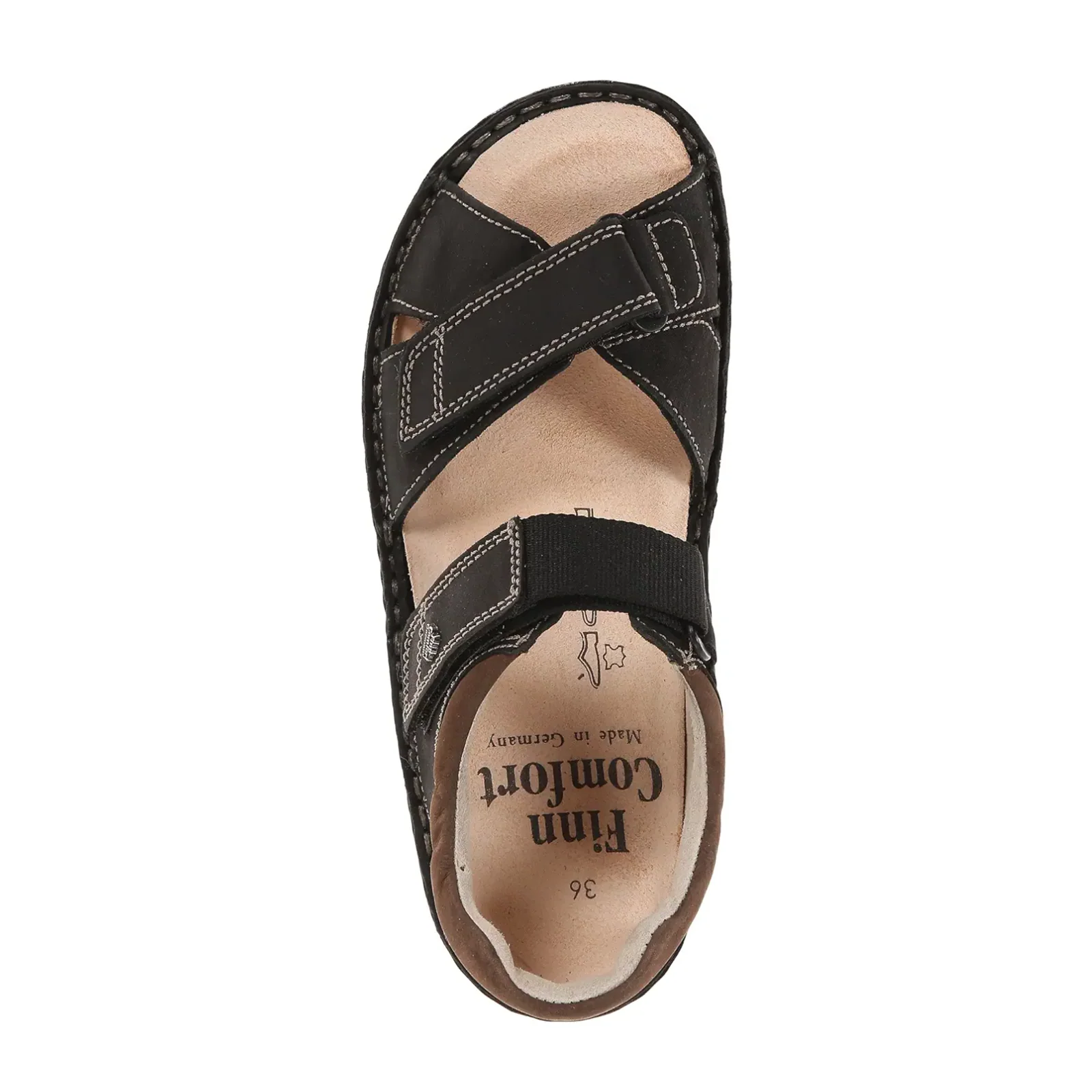 Finn Comfort Samara Backstrap Sandal (Unisex) - Schwarz/Havanna - Image 4