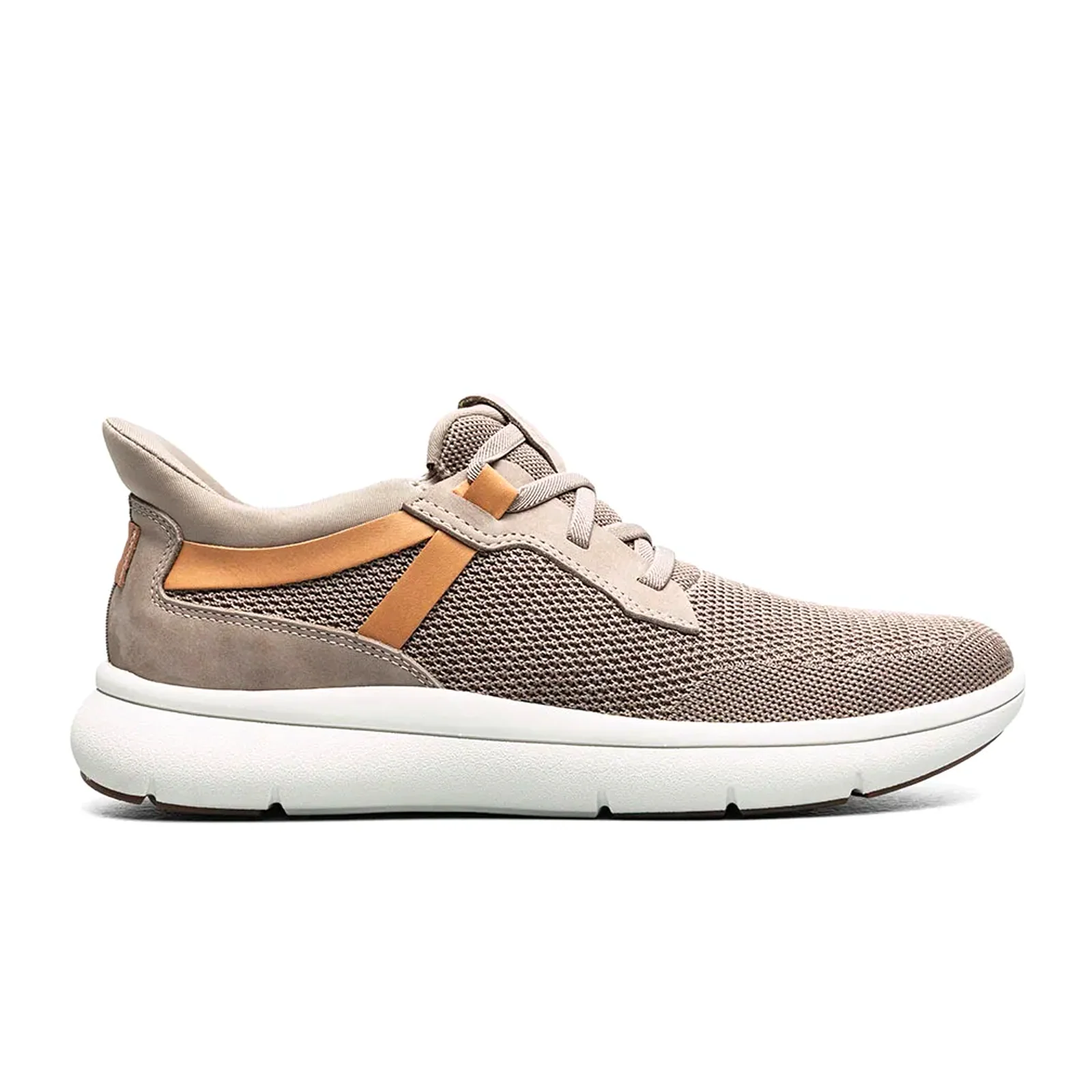 Florsheim Fleet Knit Elastic Lace Slip On (Men) - Mushroom Knit/Nubuck/Cognac Smooth w/White Sole