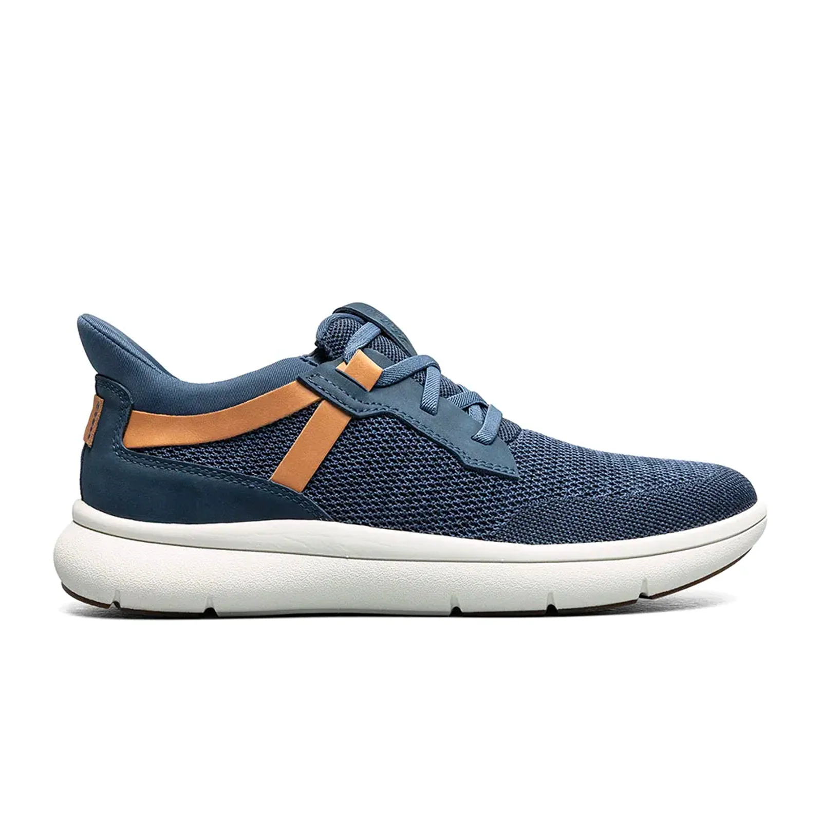Florsheim Fleet Knit Elastic Lace Slip On (Men) - Navy Knit/Nubuck/Cognac Smooth w/White Sole