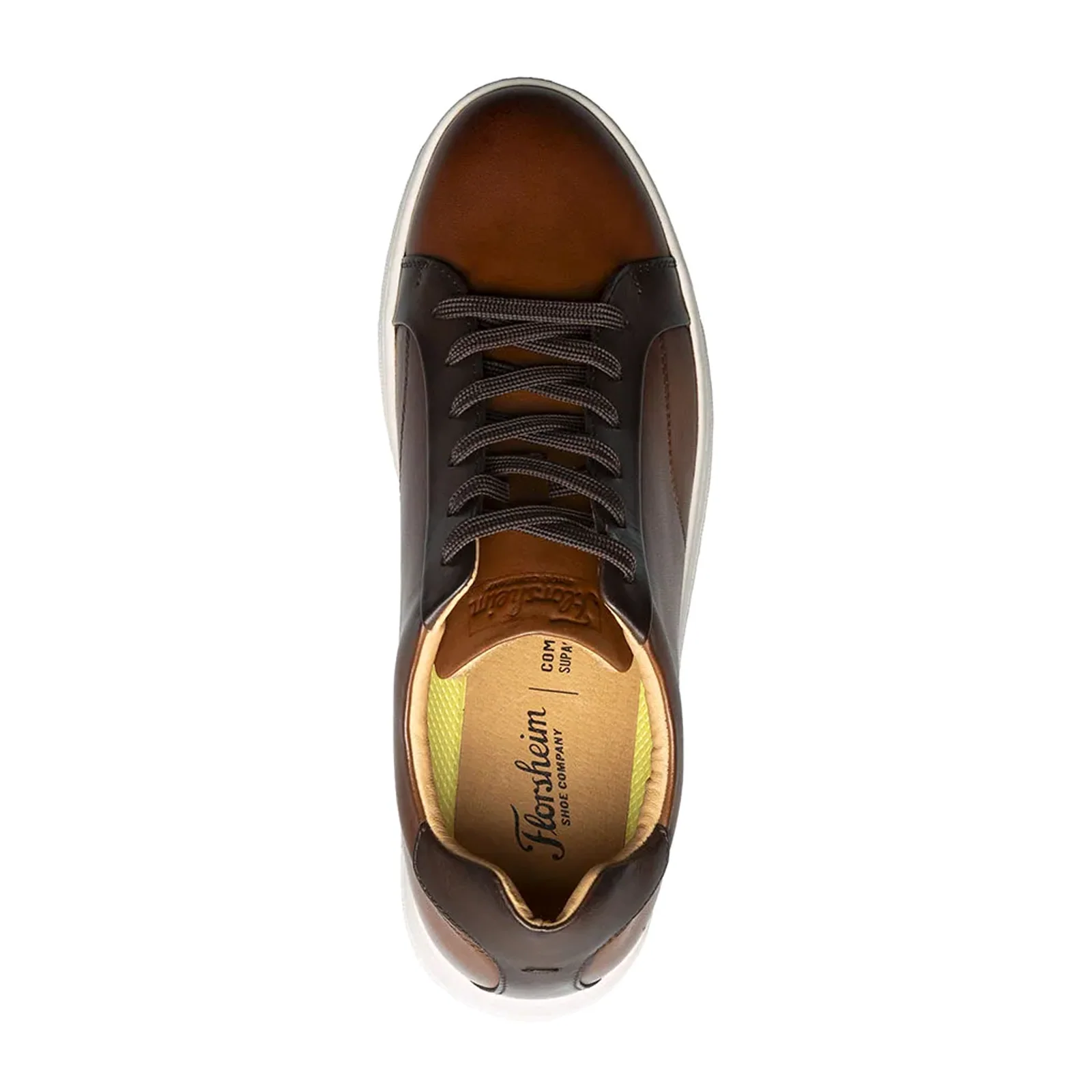 Florsheim Monopoli Lace To Toe Sneaker (Men) - Cognac/Brown Smooth with White Sole - Image 6
