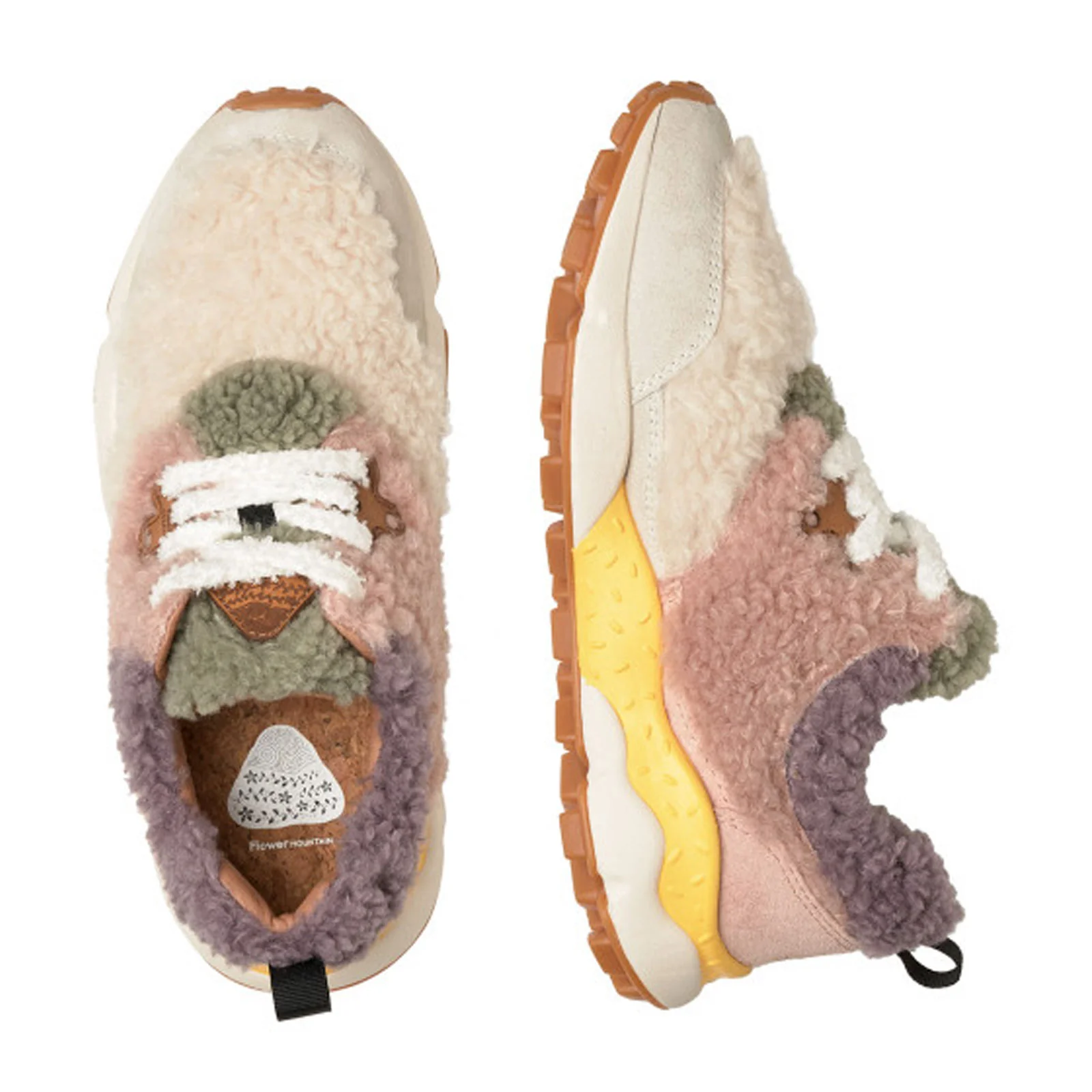 Flower Mountain Pampas Teddy Sneaker (Women) - Ice/Pink - Image 2