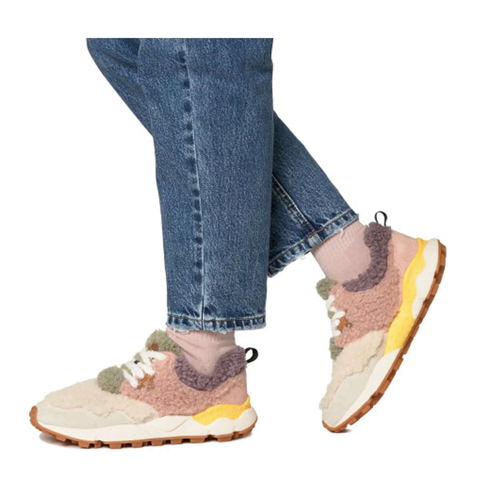 Flower Mountain Pampas Teddy Sneaker (Women) - Ice/Pink - Image 3