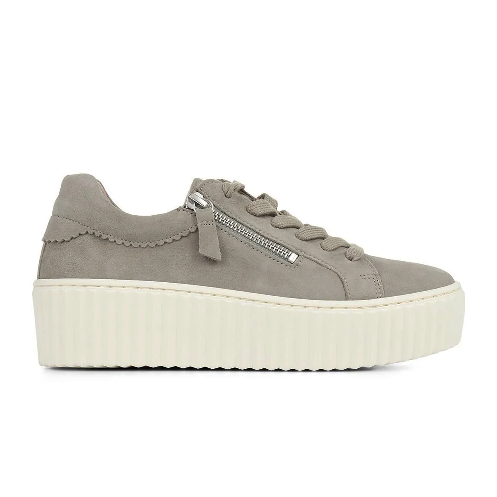 Gabor 200 Double Zip Platform Sneaker (Women) - Schilf Samtchevreau