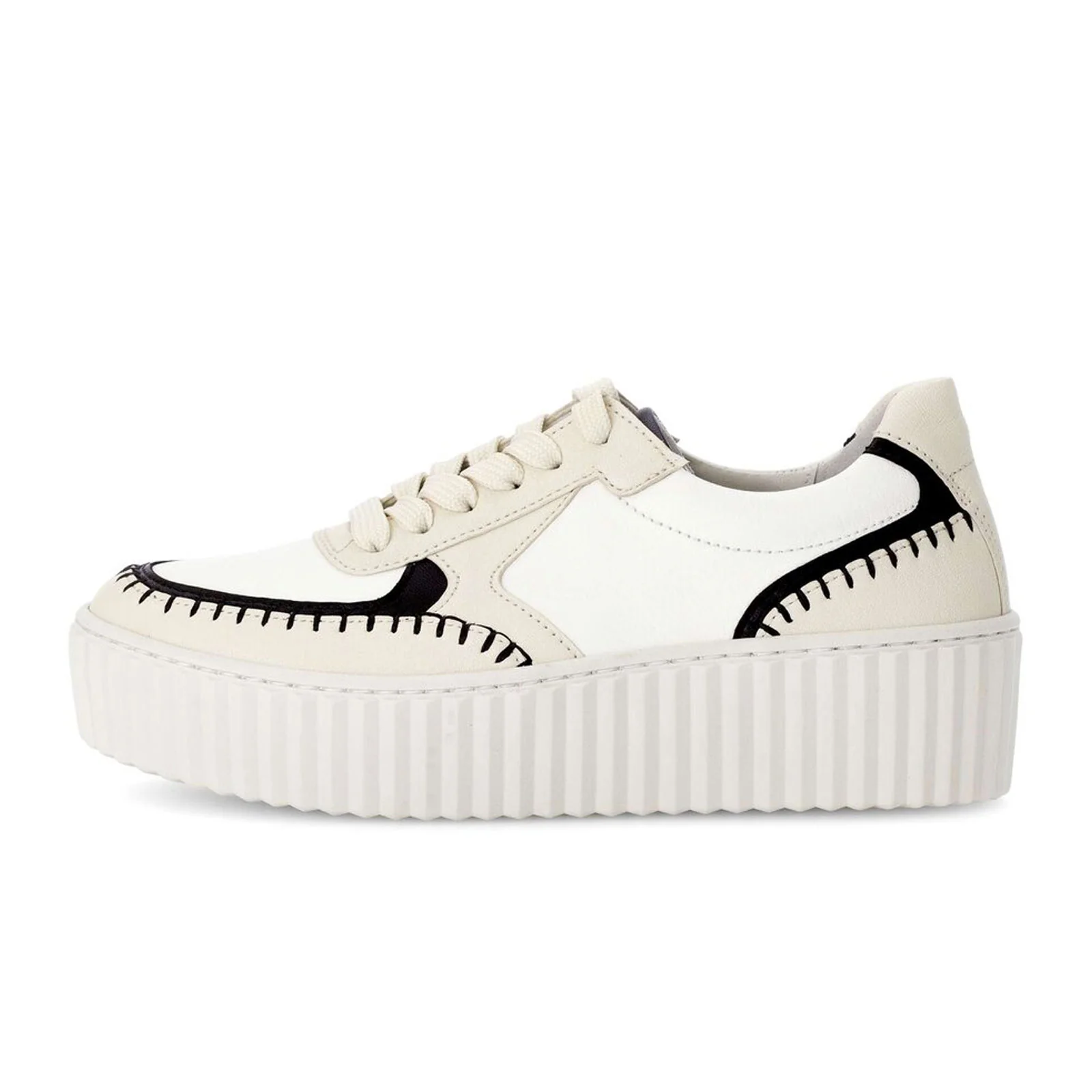 Gabor 204 Platform Stitch Sneaker (Women) - Nappa Nava/Panna/Schwarz - Image 2