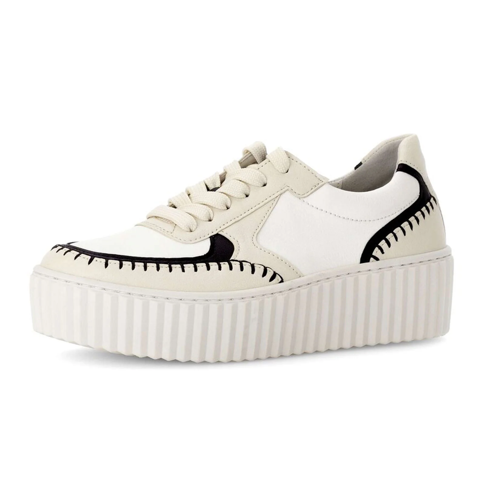 Gabor 204 Platform Stitch Sneaker (Women) - Nappa Nava/Panna/Schwarz - Image 3