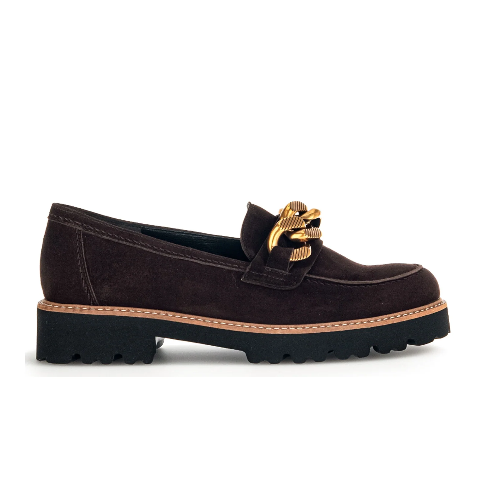 Gabor 240 Chain Loafer (Women) - Chocolate Samtchevreau