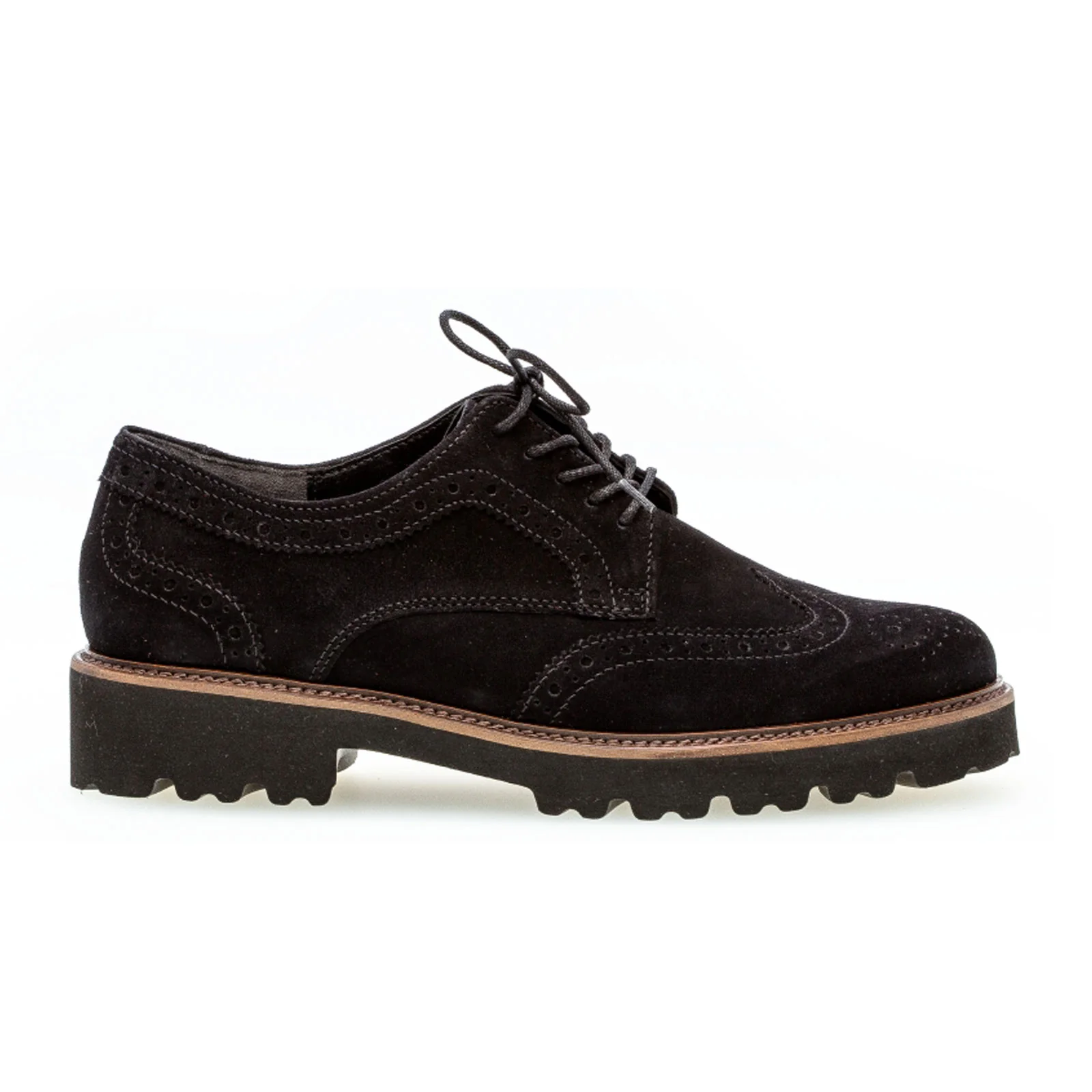 Gabor 244 Oxford (Women) - Black Suede