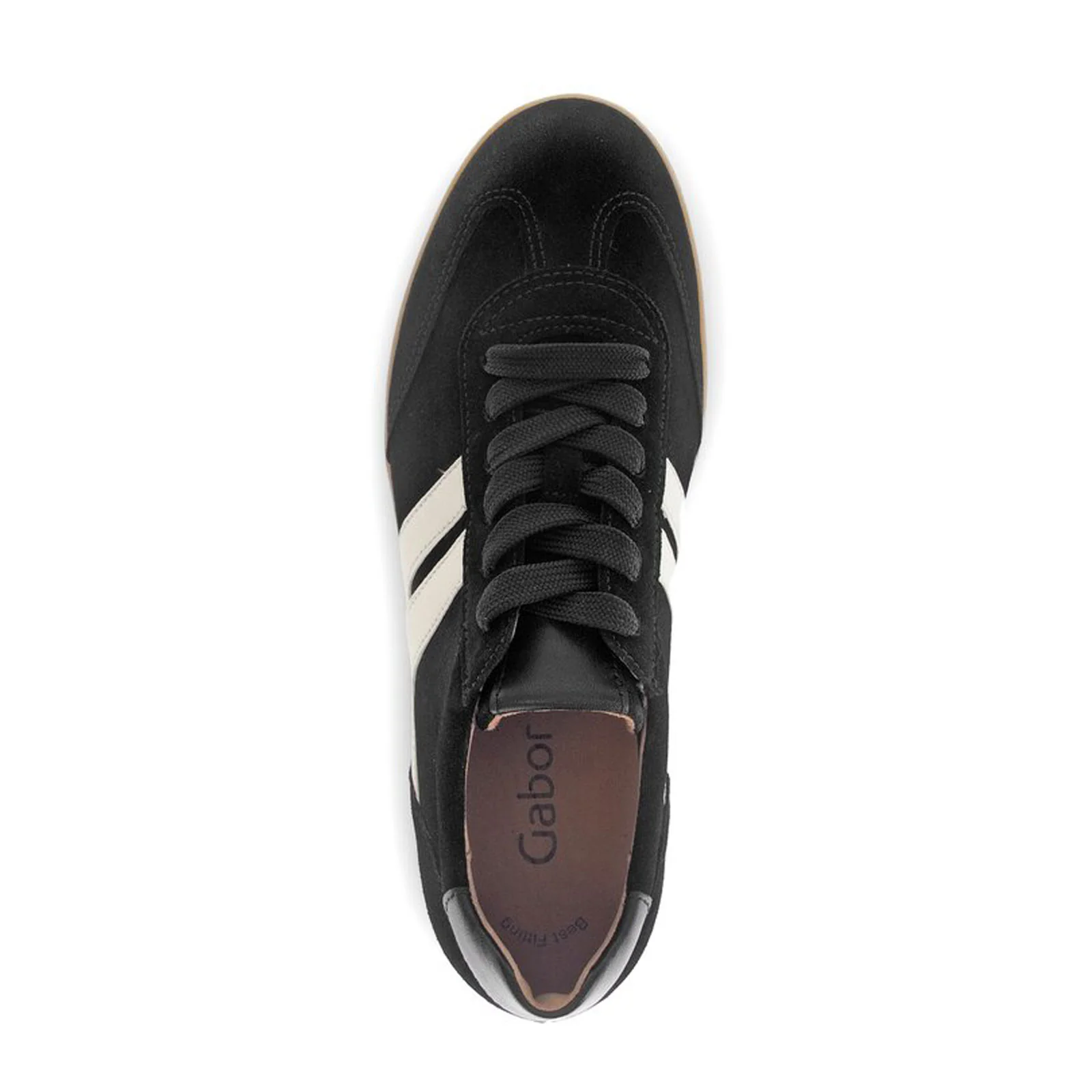 Gabor 300 Court Sneaker (Women) - Black Leather/Suede - Image 3
