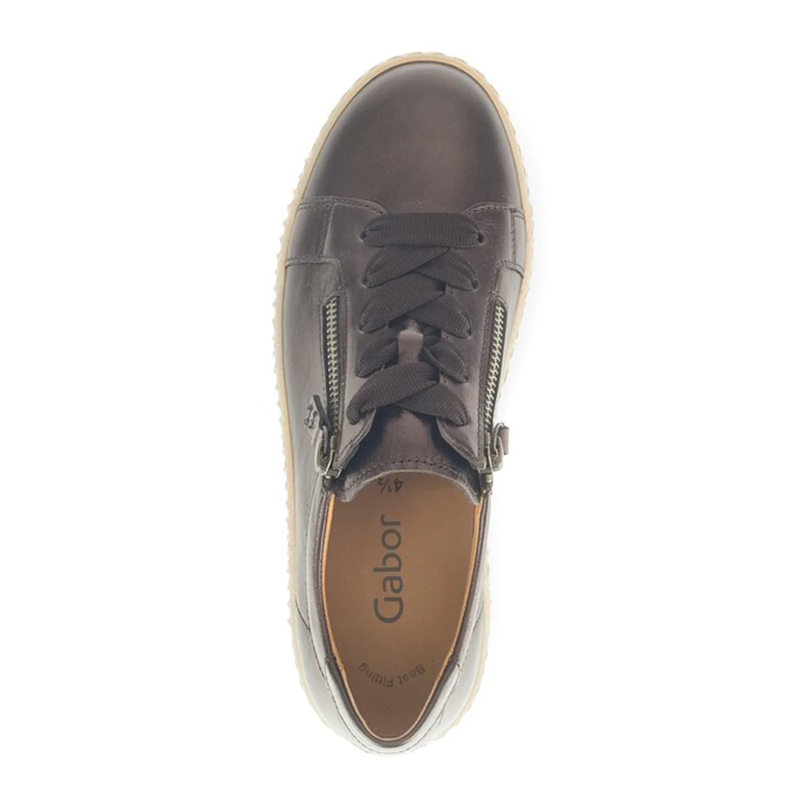 Gabor 334 Double Zip Sneaker (Women) - Ebano - Image 4