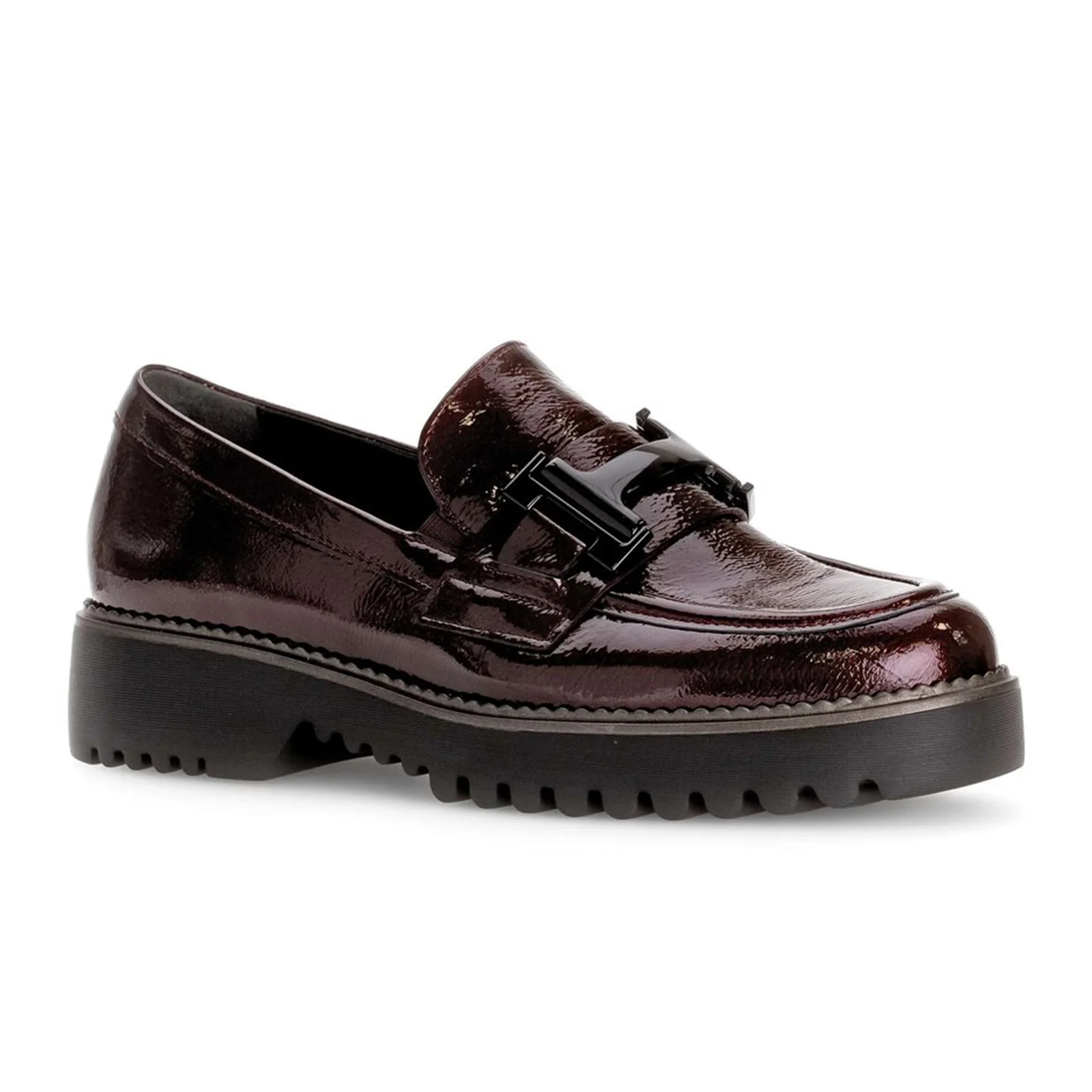 Gabor 452 City Loafer (Women) - Rock Lack/Burgundy Patent - Image 3