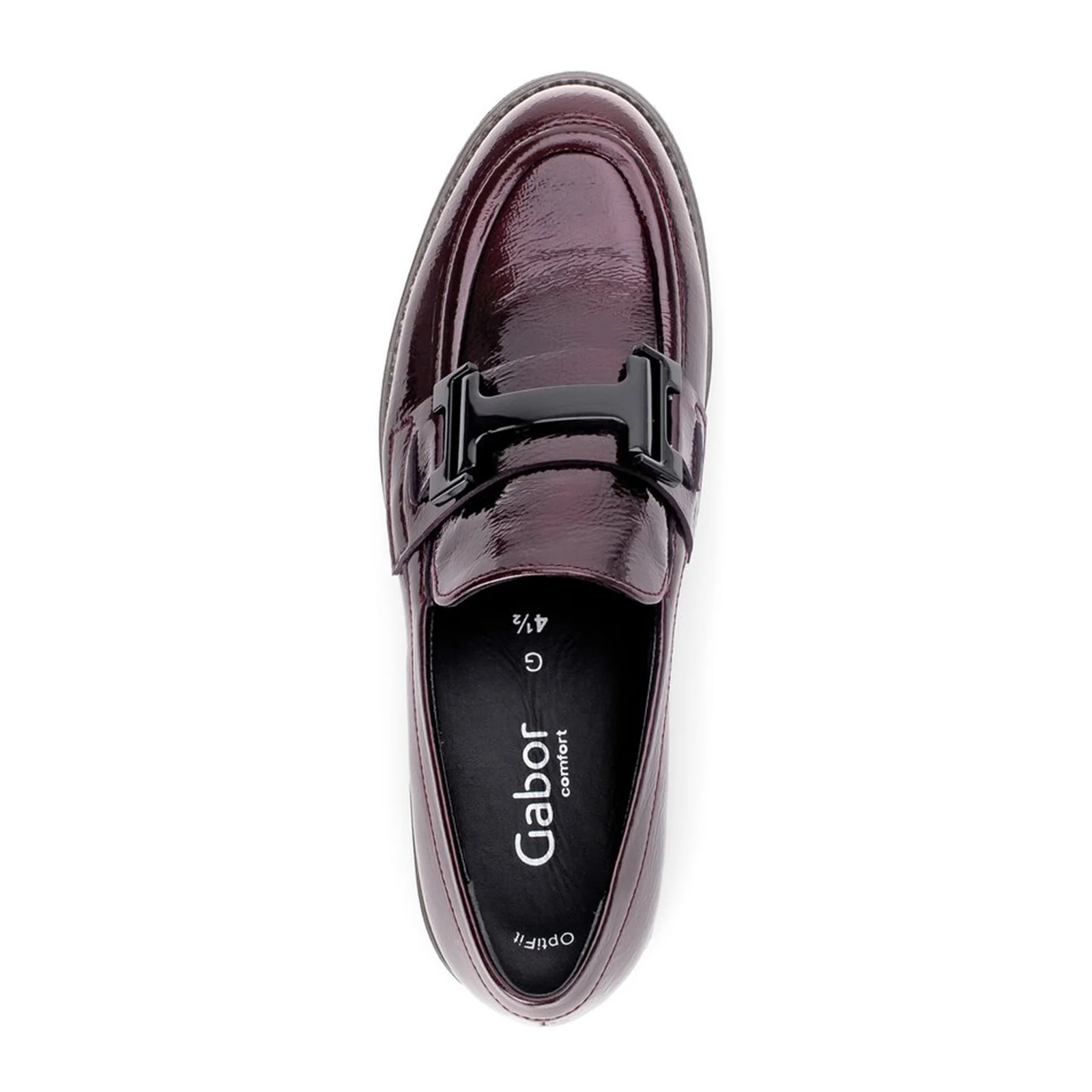 Gabor 452 City Loafer (Women) - Rock Lack/Burgundy Patent - Image 4
