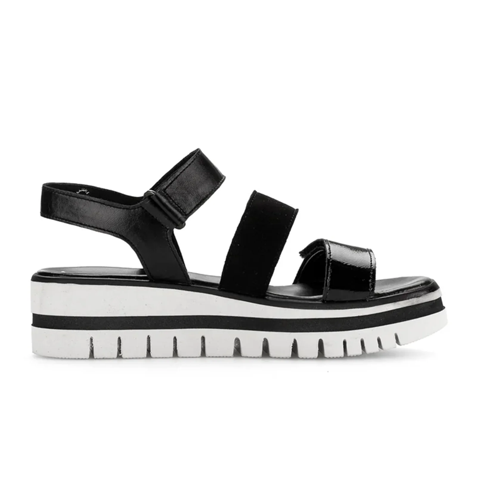 Gabor 620 Platform Wedge Sandal (Women) - Schwarz Lack/Samtchevreau