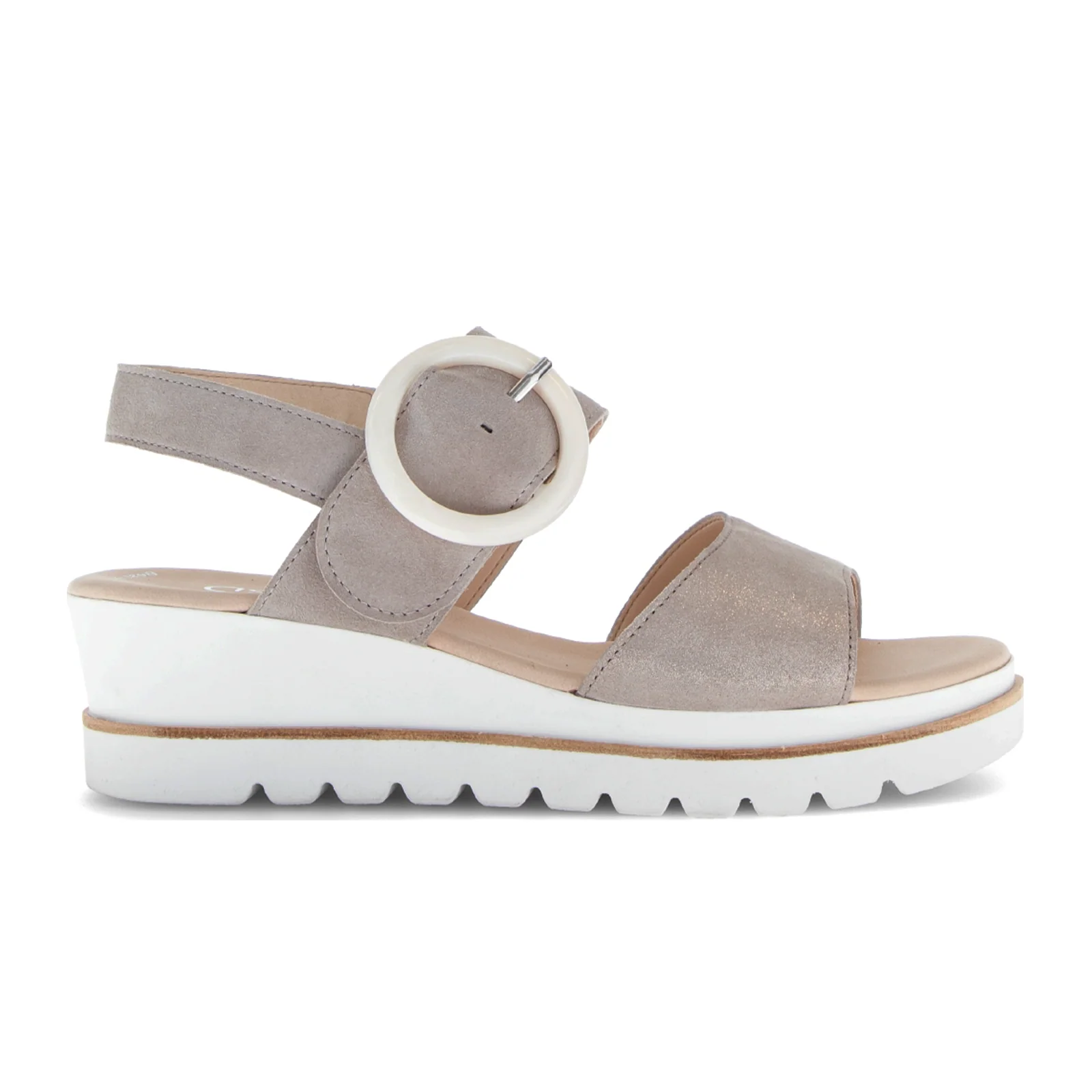 Gabor 645 Slingback Platform Wedge Sandal (Women) - Drill/Samtchevreau/Muschel/Puder