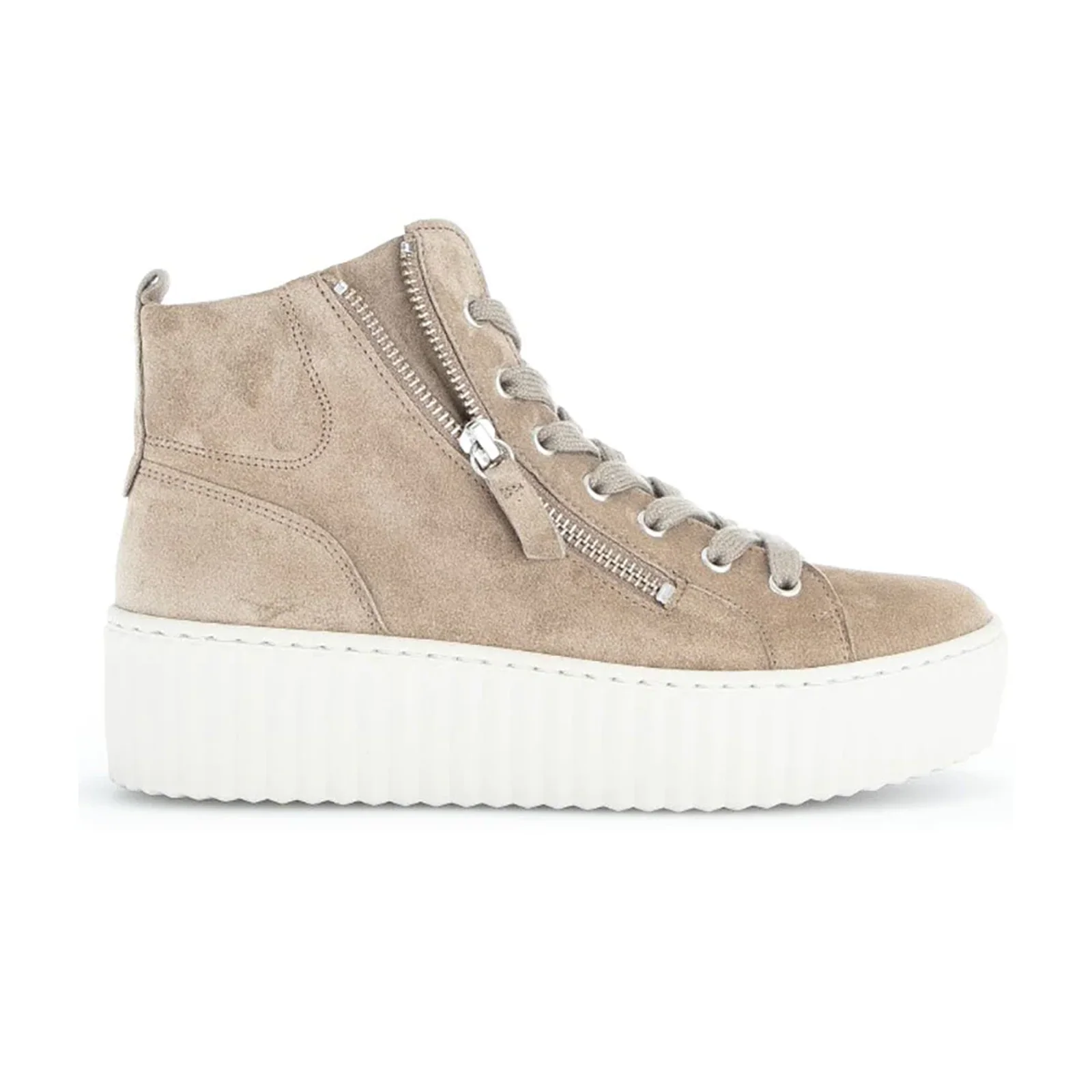 Gabor 710 Platform High Top Sneaker (Women) - Taupe Suede