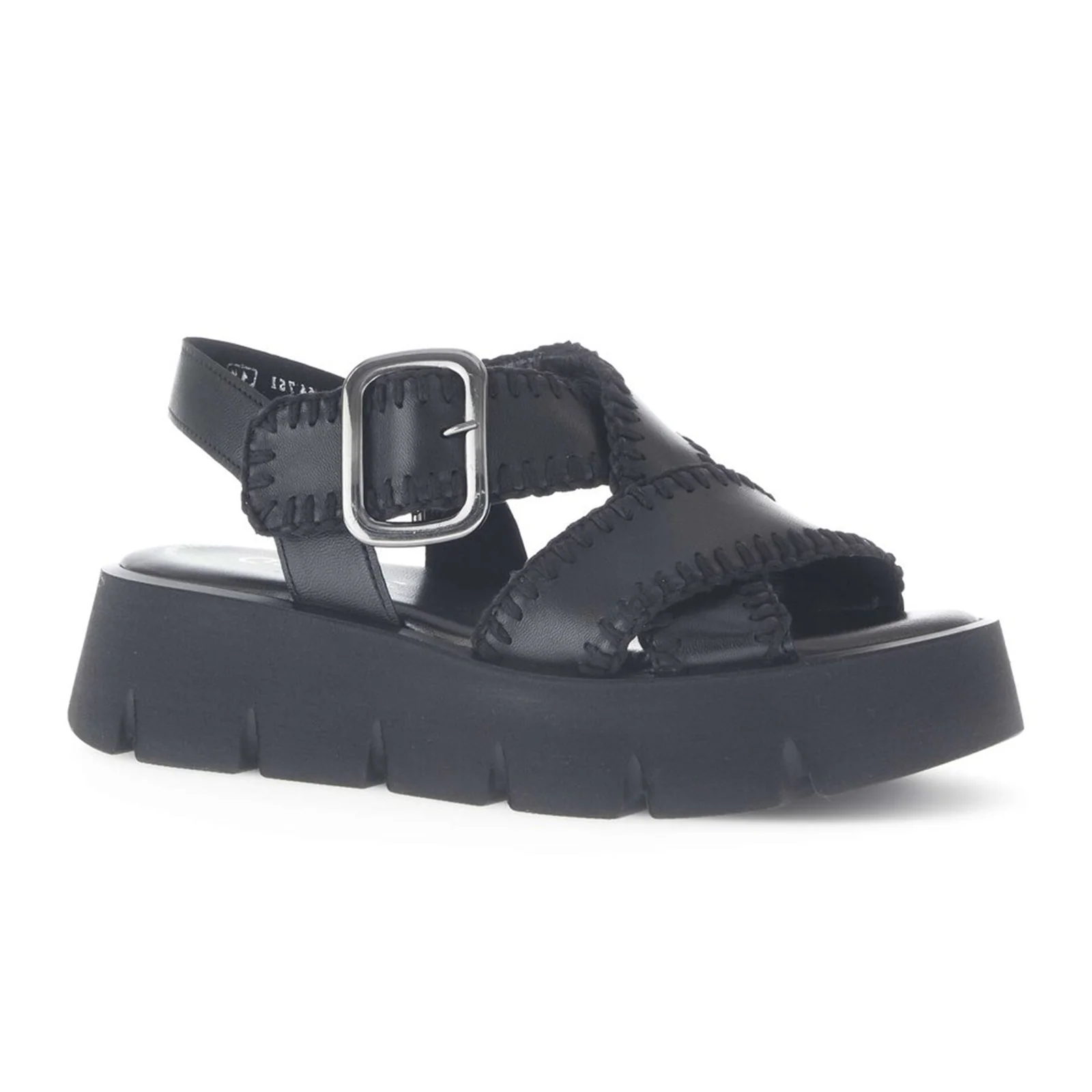 Gabor 751 Stitch Platform Backstrap Sandal (Women) - Lamm Nappa/Schwarz - Image 3