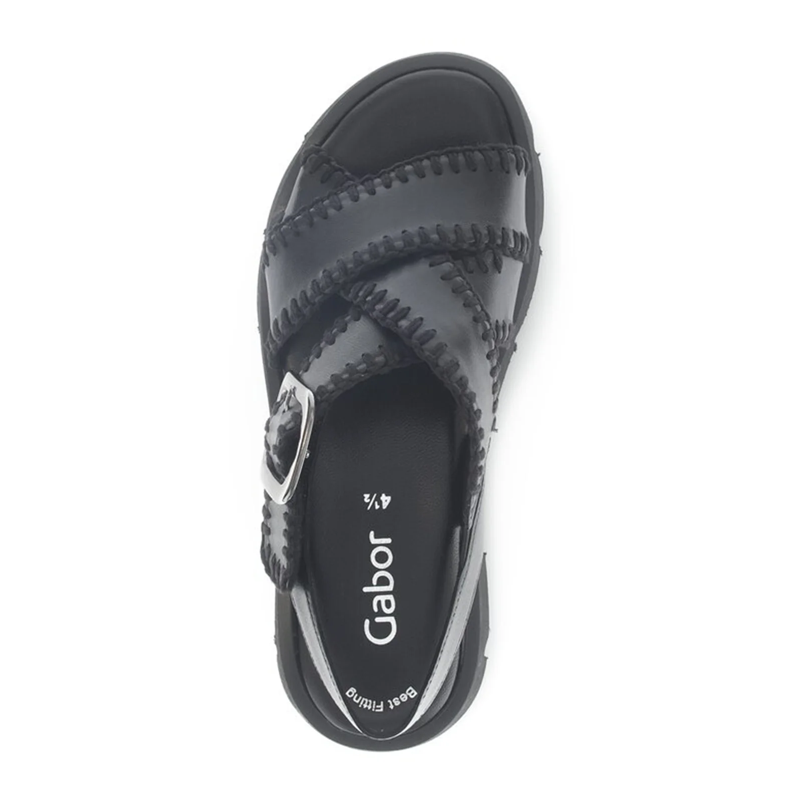 Gabor 751 Stitch Platform Backstrap Sandal (Women) - Lamm Nappa/Schwarz - Image 5
