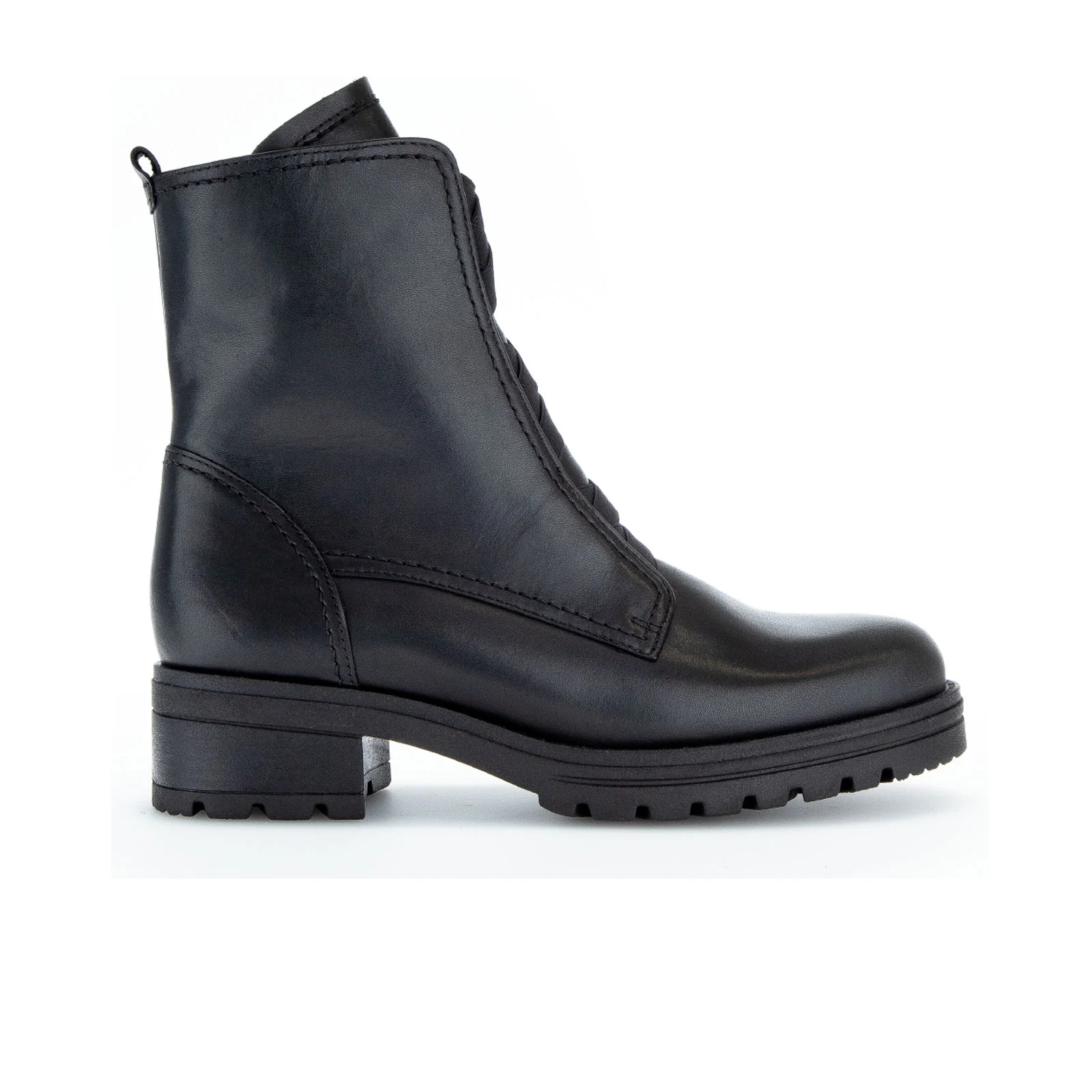 Gabor 784 Lug Sole Combat Boot (Women) - Black Leather
