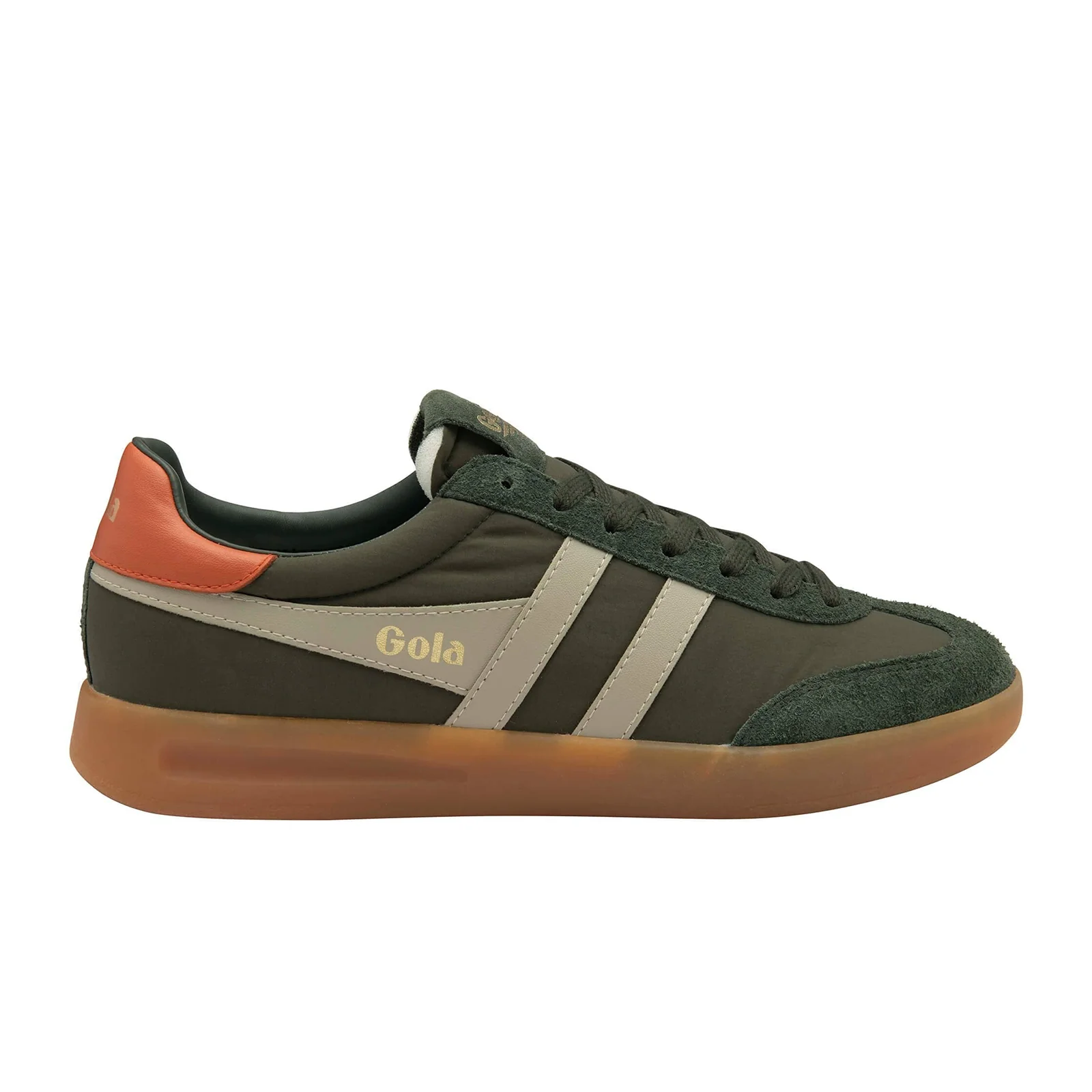 Gola Cyclone Nylon Sneaker (Men) - Dark Khaki/Bone/Moody Orange/Gum