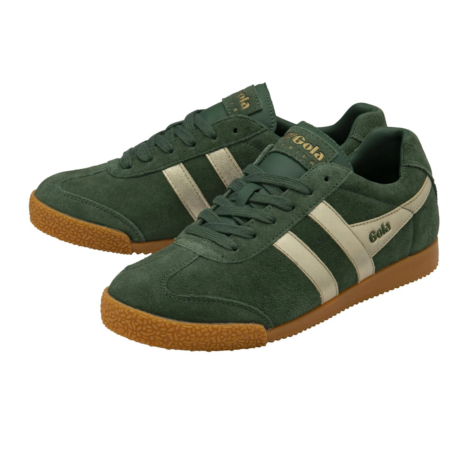 Gola Harrier Mirror Sneaker (Women) - Evergreen/Gold/Gum - Image 3