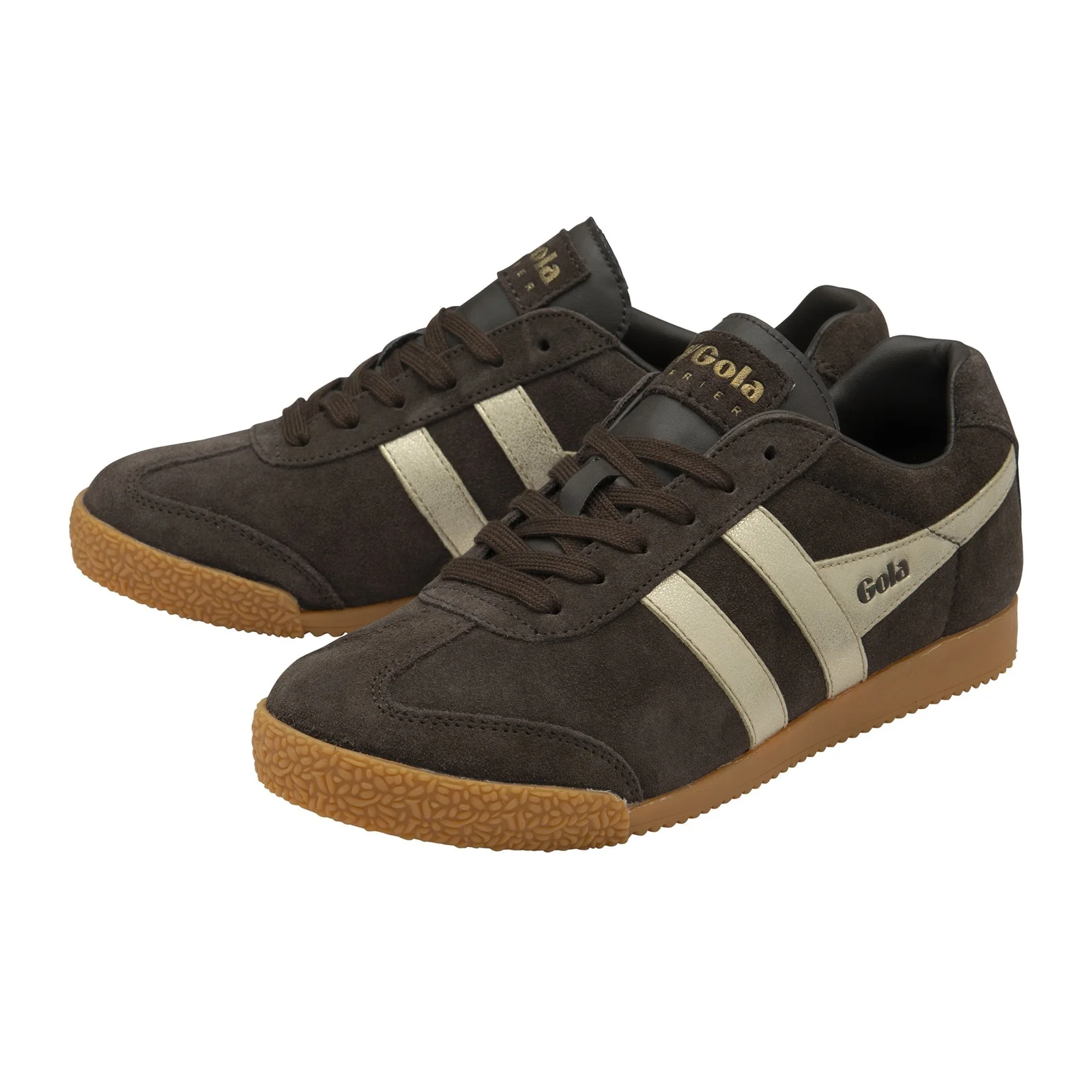 Gola Harrier Mirror Sneaker (Women) - Mocha/Gold/Gum - Image 3