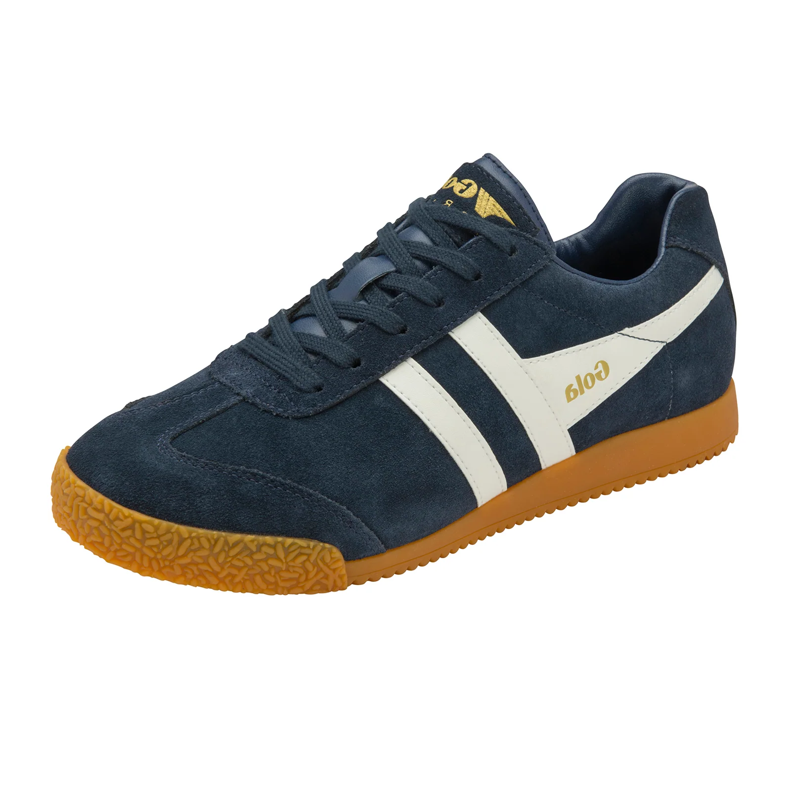 Gola Harrier Sneaker (Women) - Navy/White Suede - Image 2