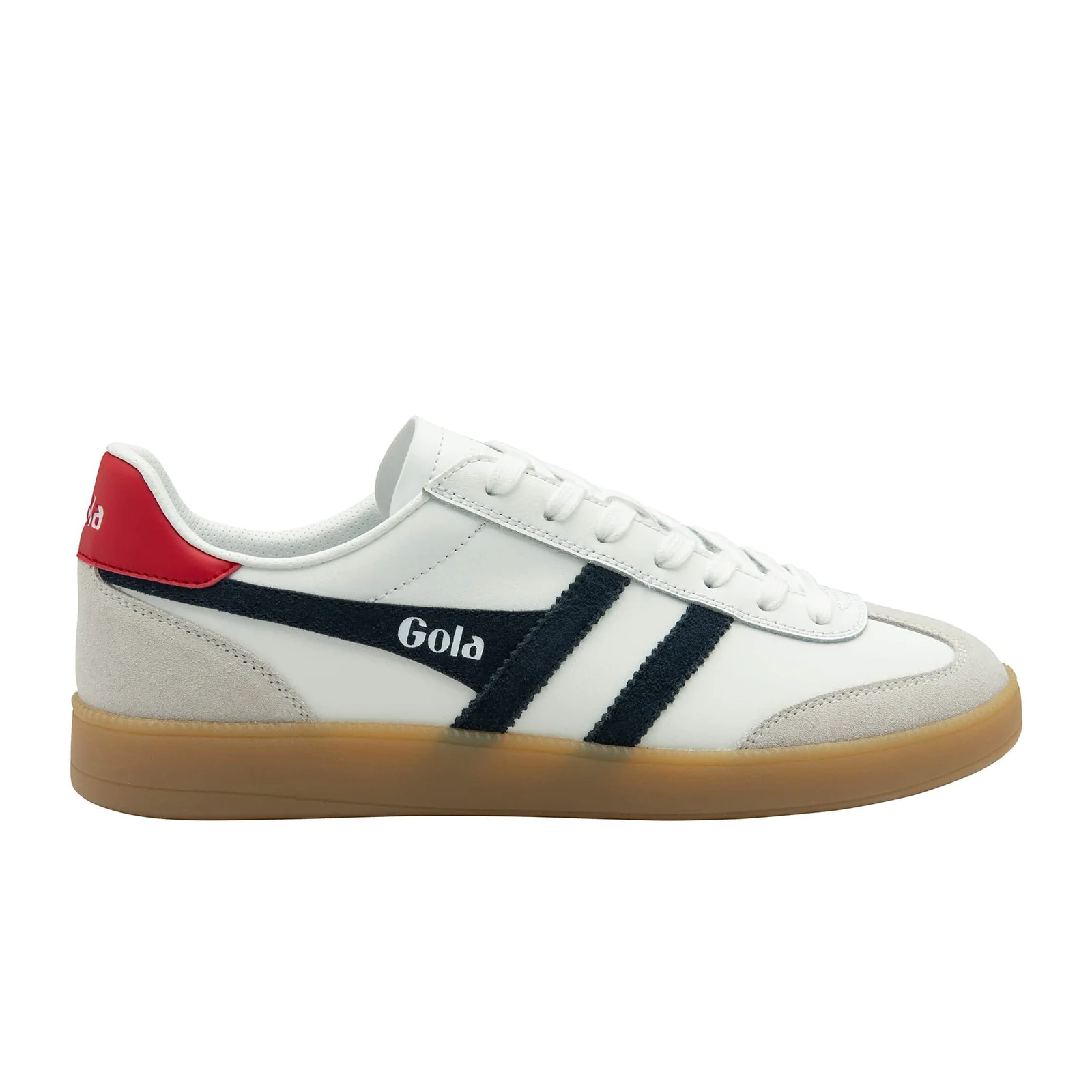 Gola Viper Leather Sneaker (Men) - White/Navy/Red/Gum