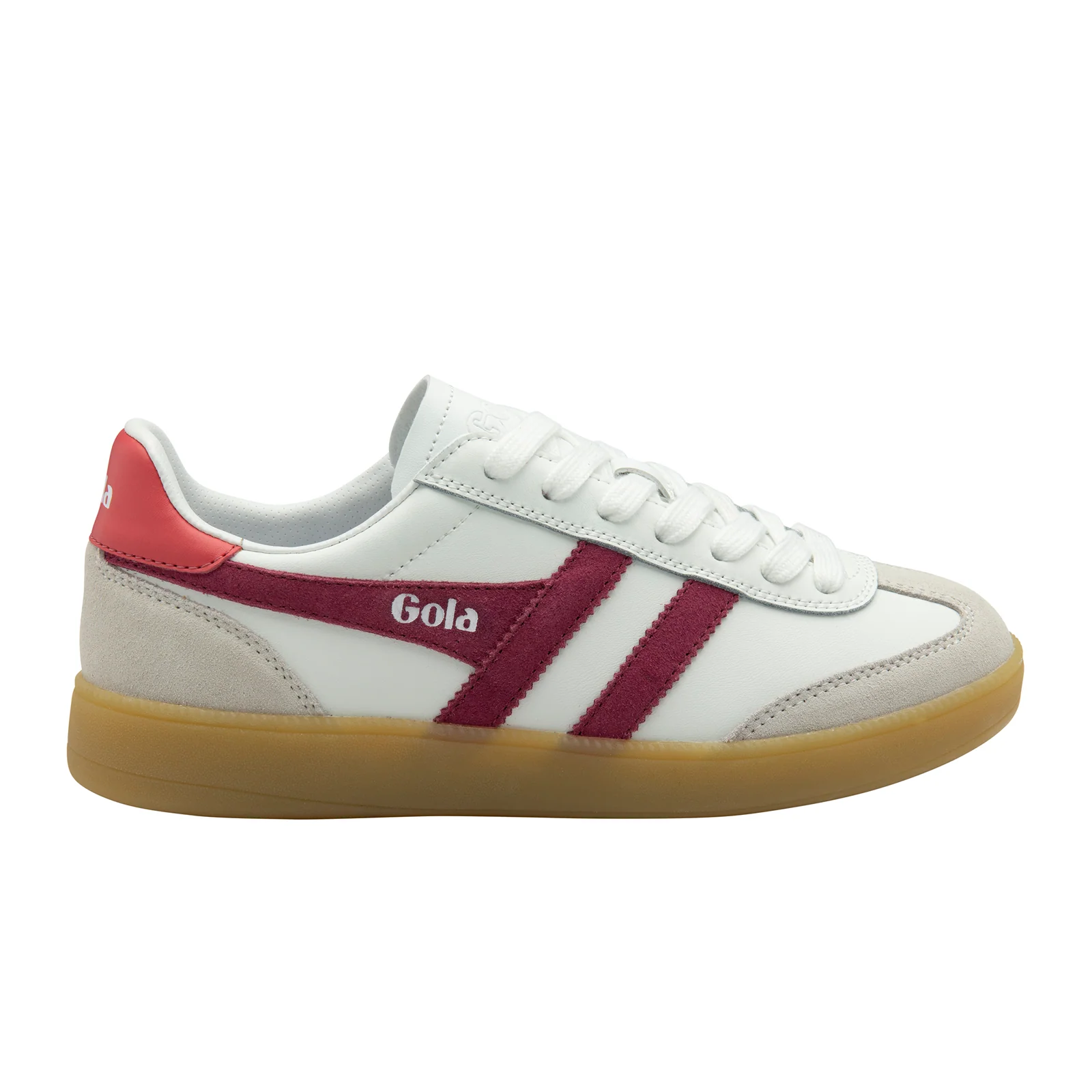 Gola Viper Leather Sneaker (Women) - White/Cerise/Coral/Gum