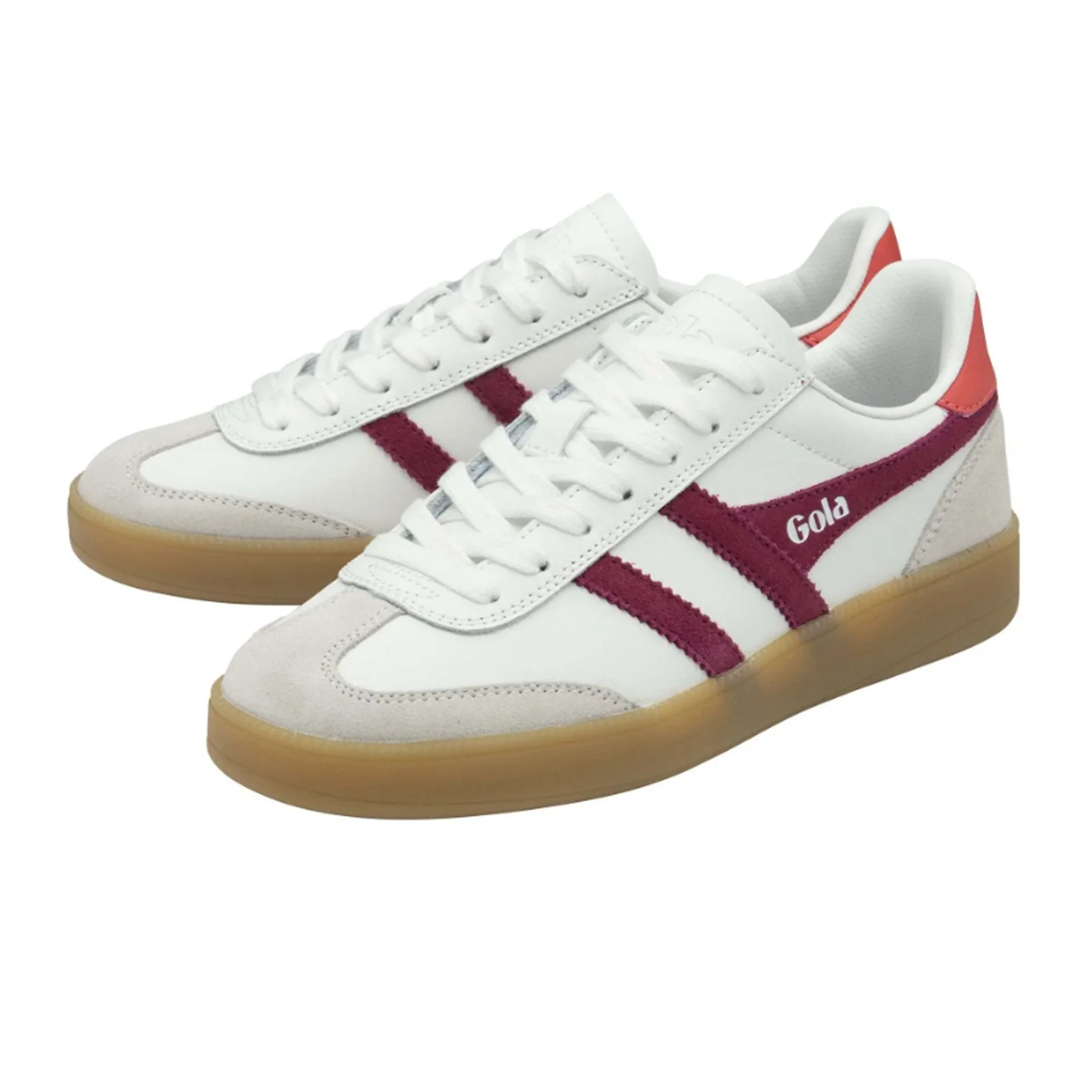 Gola Viper Leather Sneaker (Women) - White/Cerise/Coral/Gum - Image 2