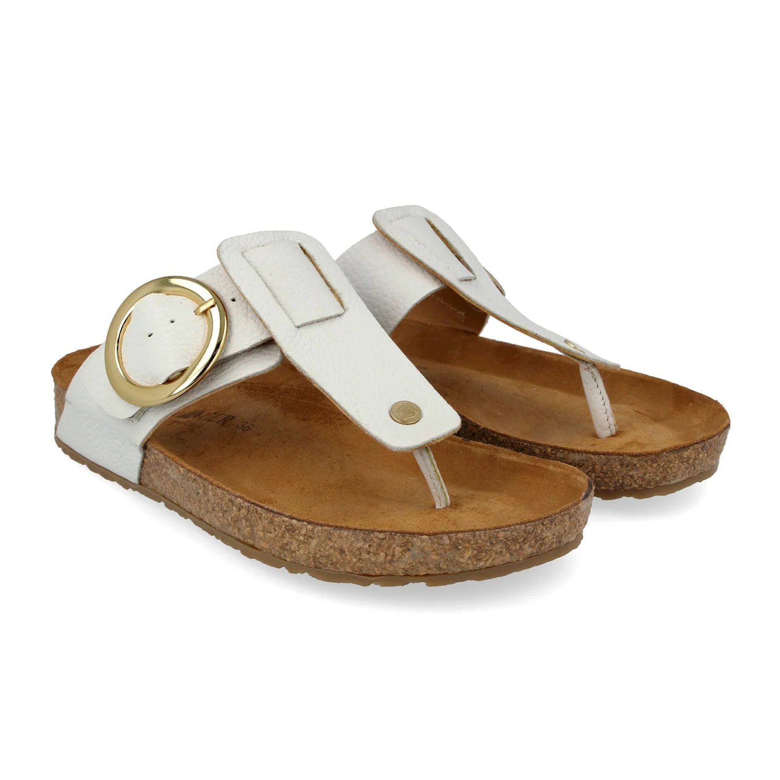 Haflinger Round Buckle Corinna Sandal (Women) - White Pebble
