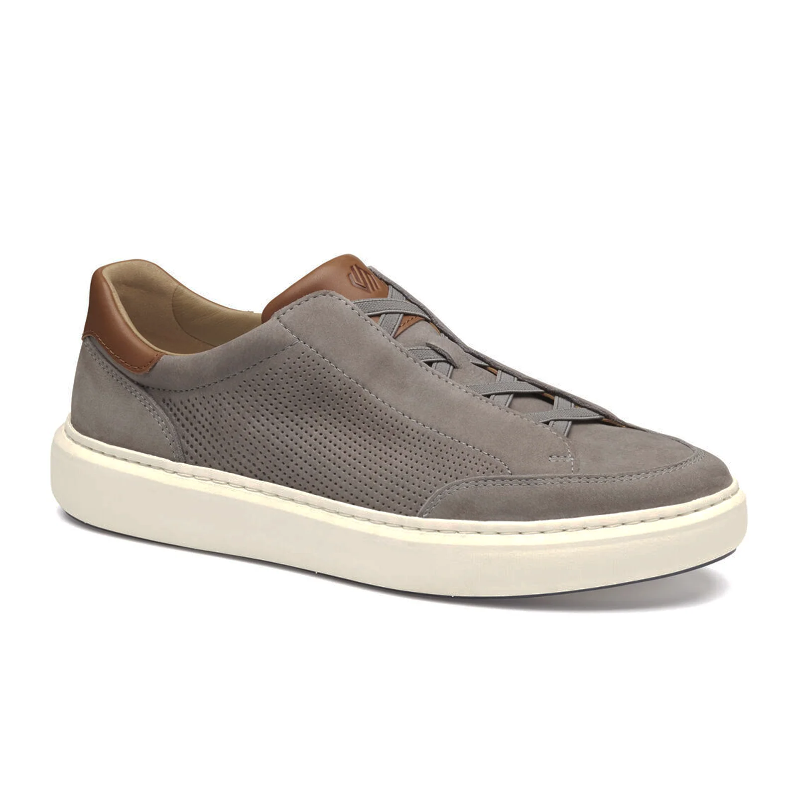 Johnston & Murphy Anders Stretch Lace-To-Toe Sneaker (Men) - Grey Full Grain/Suede
