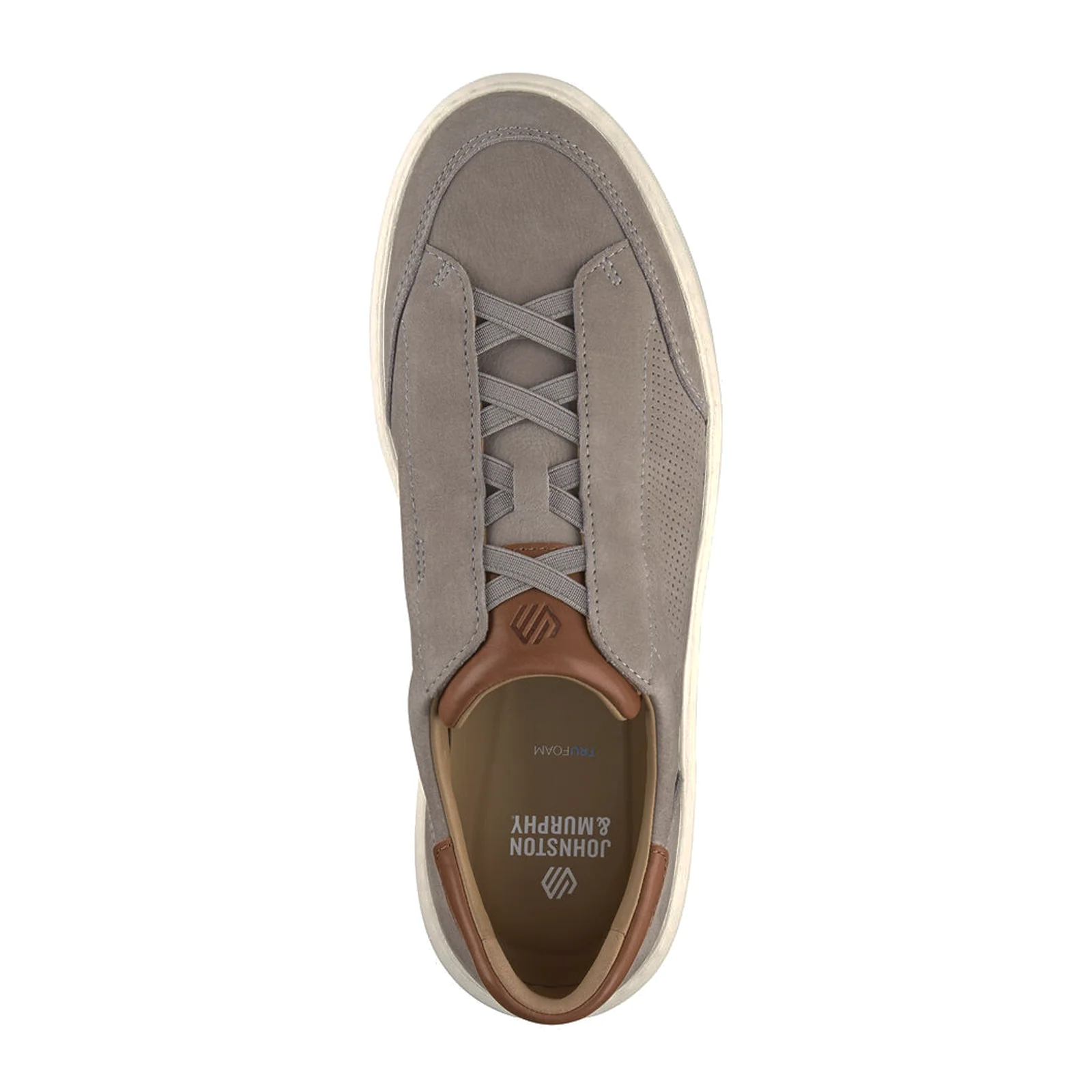 Johnston & Murphy Anders Stretch Lace-To-Toe Sneaker (Men) - Grey Full Grain/Suede - Image 3