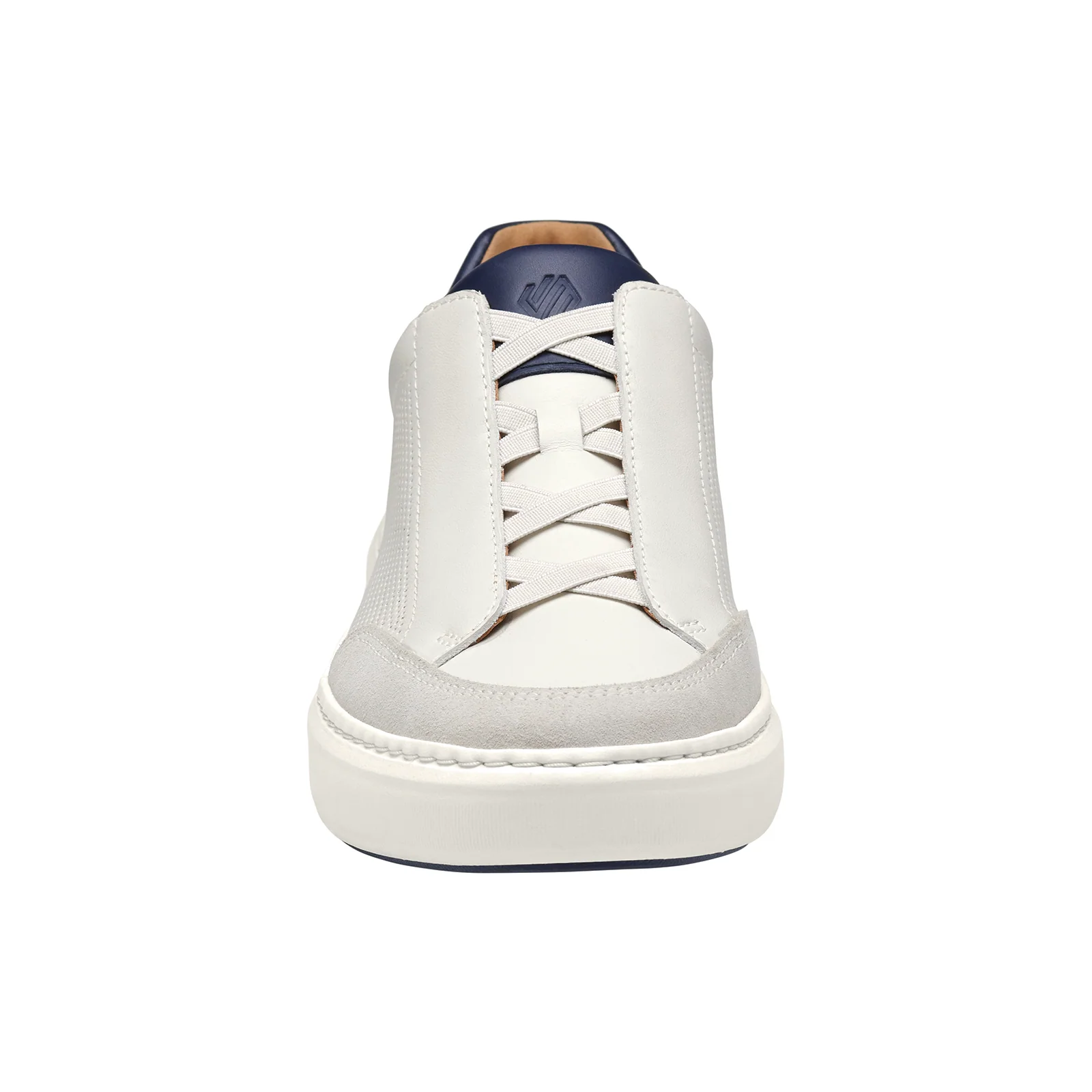 Johnston & Murphy Anders Stretch Lace-To-Toe Sneaker (Men) - White Full Grain/Suede - Image 4