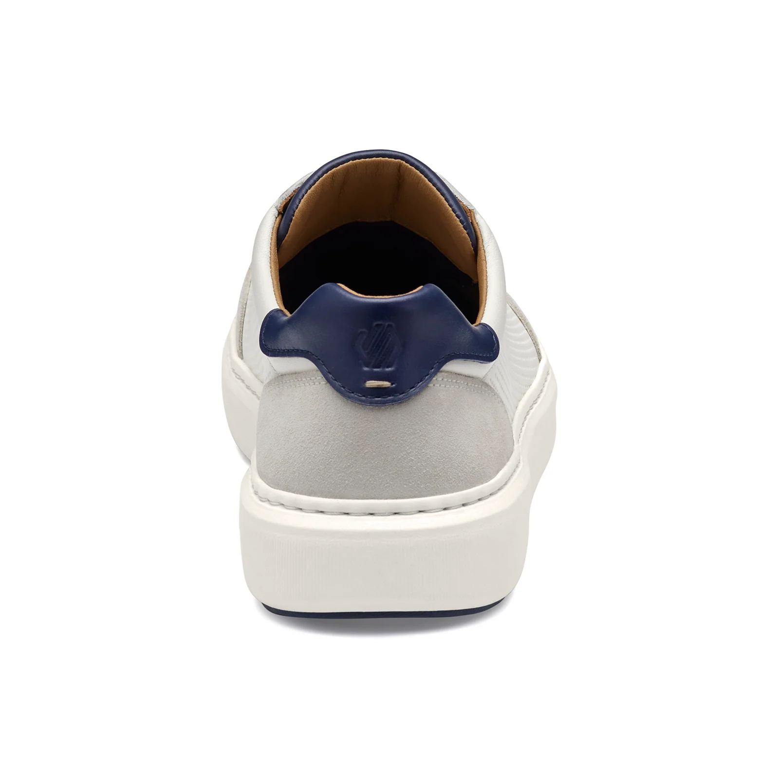 Johnston & Murphy Anders Stretch Lace-To-Toe Sneaker (Men) - White Full Grain/Suede - Image 5