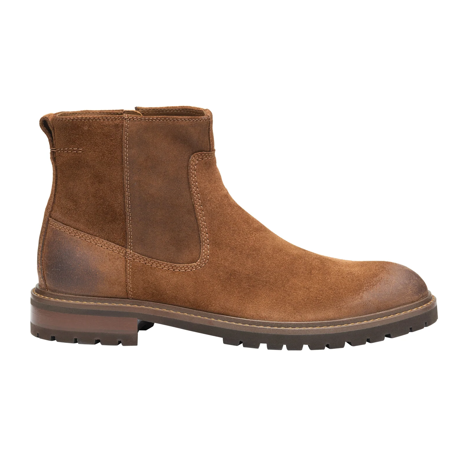 Johnston & Murphy Barrett Zip Boot (Men) - Brown Waxed Suede
